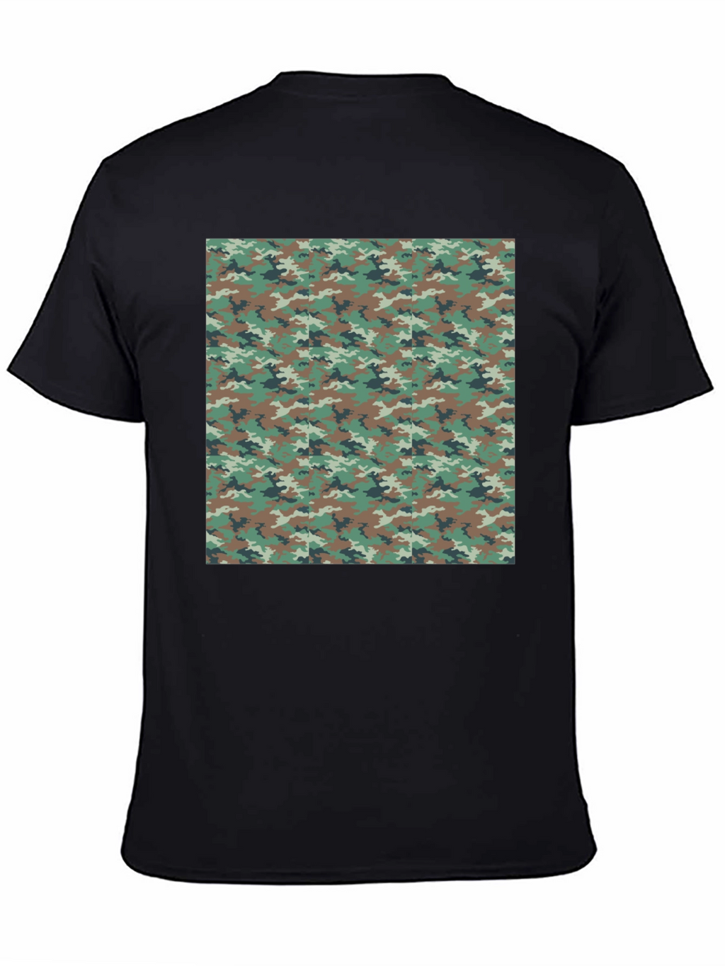 Camo Print Black T-Shirt - Mens Fashion