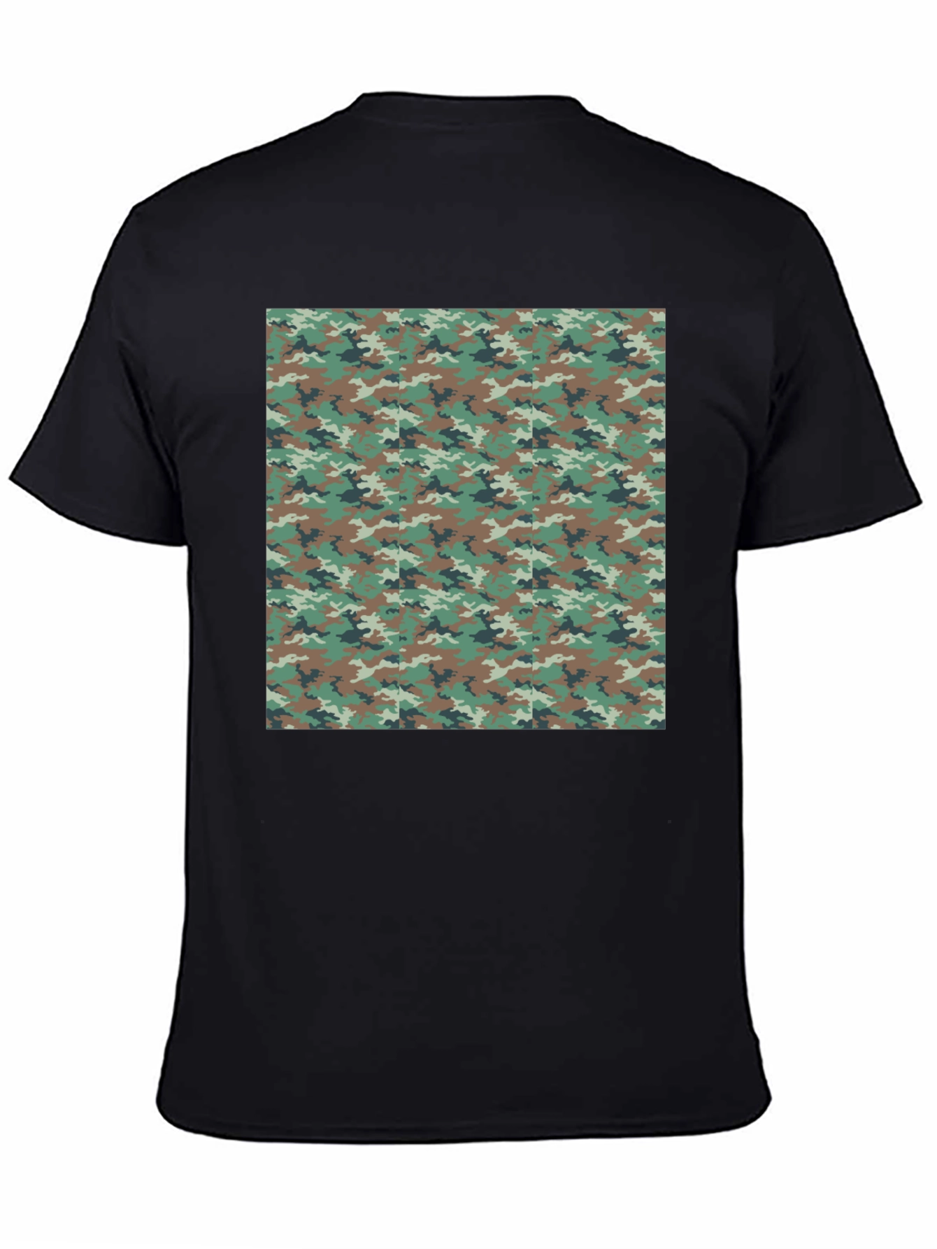 Camo Print Black T-Shirt - Mens Fashion