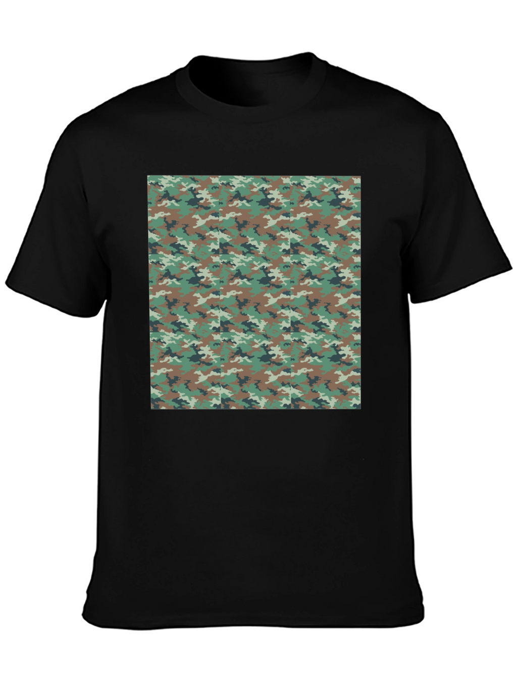 Camo Print Black T-Shirt - Mens Fashion