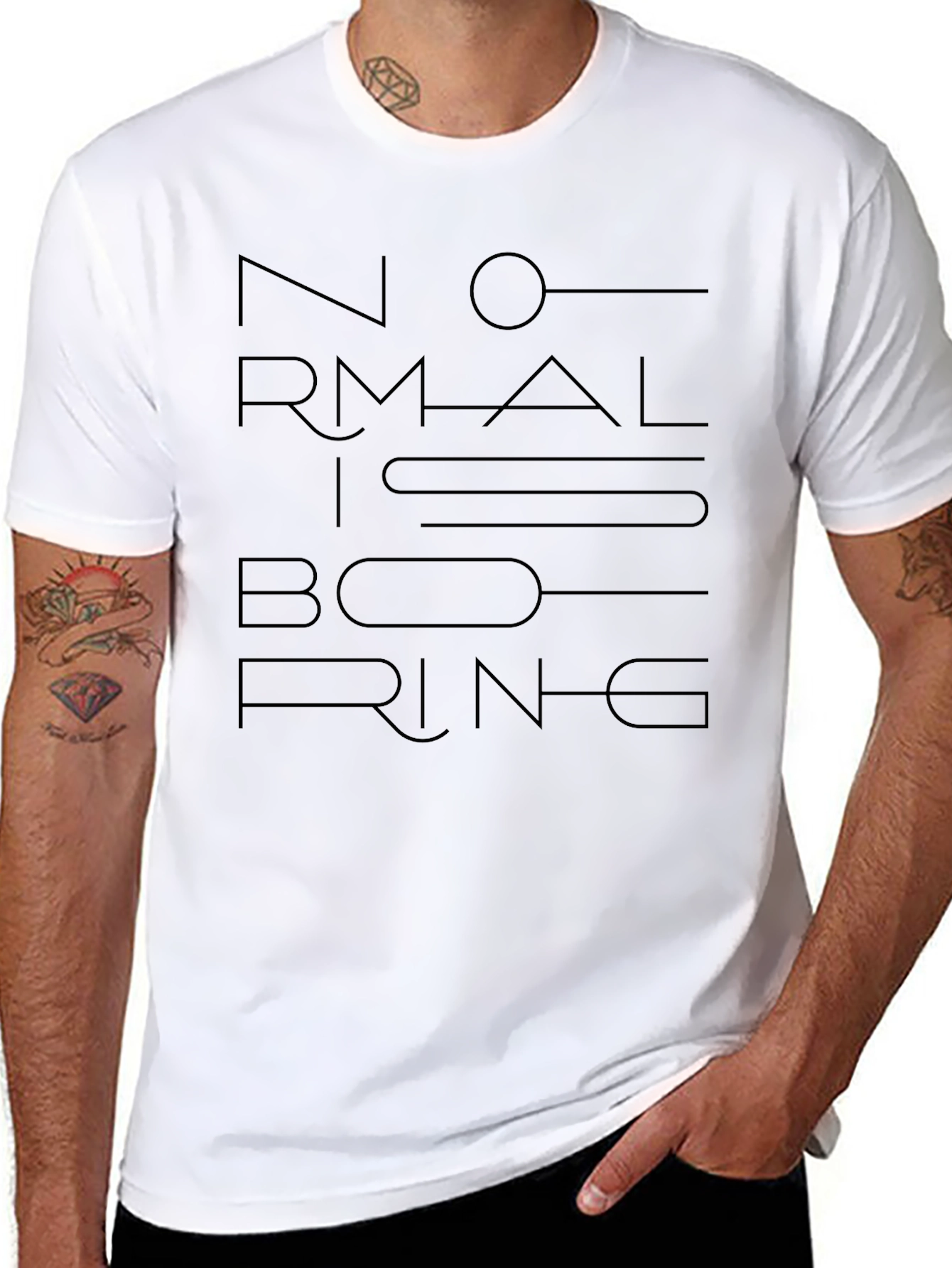 Normal Is Boring Graphic Tee - Black