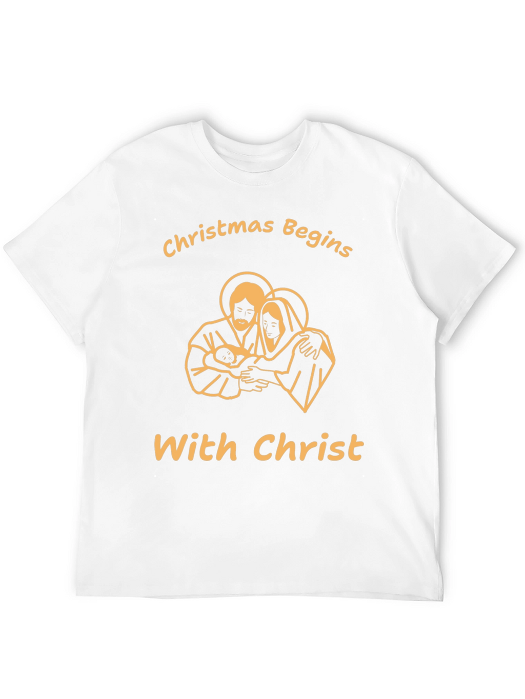 Christmas Begins With Christ Black T-Shirt