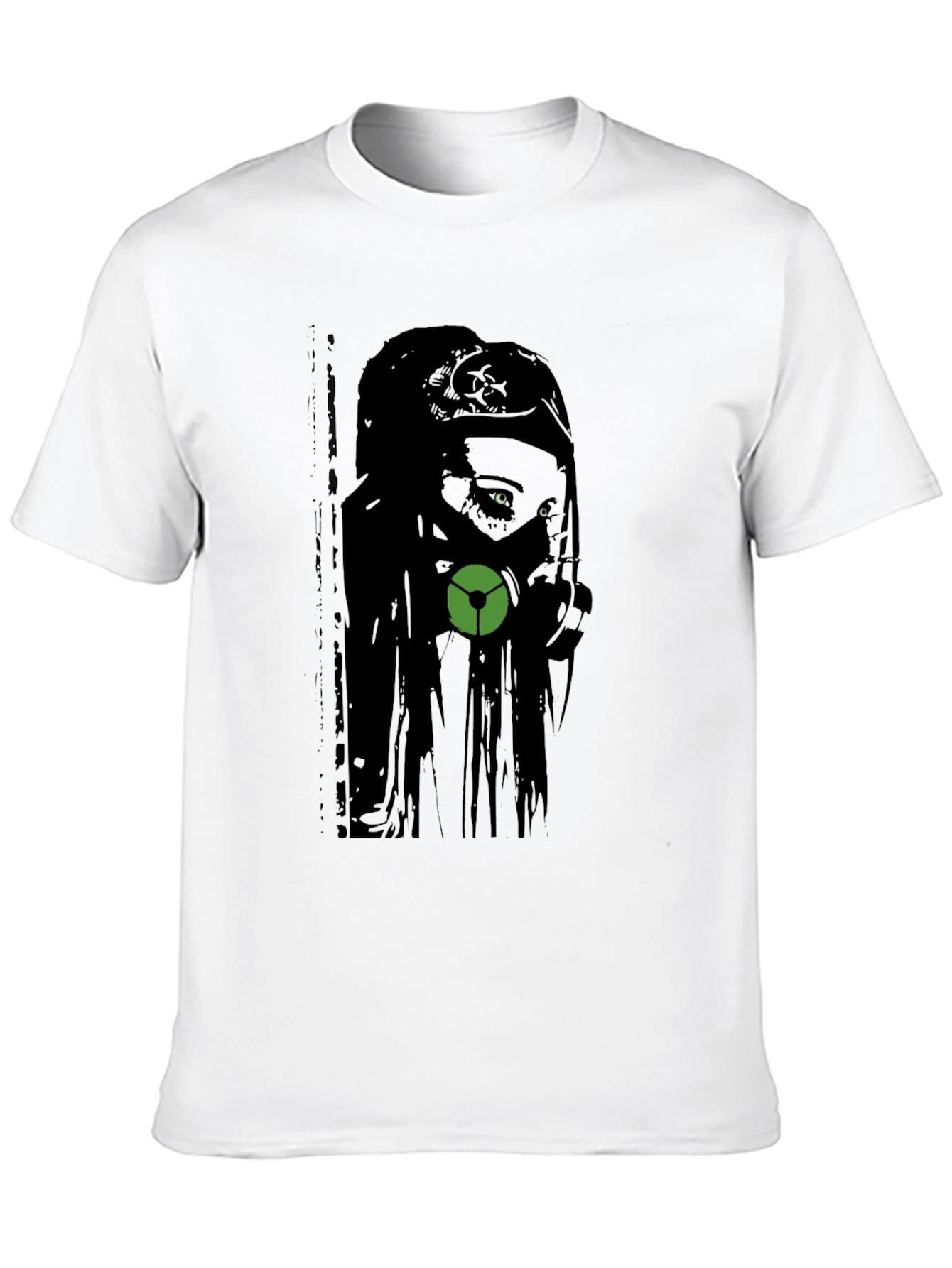 Gas Mask Girl Graphic Tee - Black Cotton T-Shirt