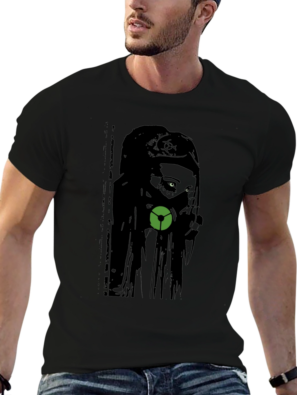 Gas Mask Girl Graphic Tee - Black Cotton T-Shirt