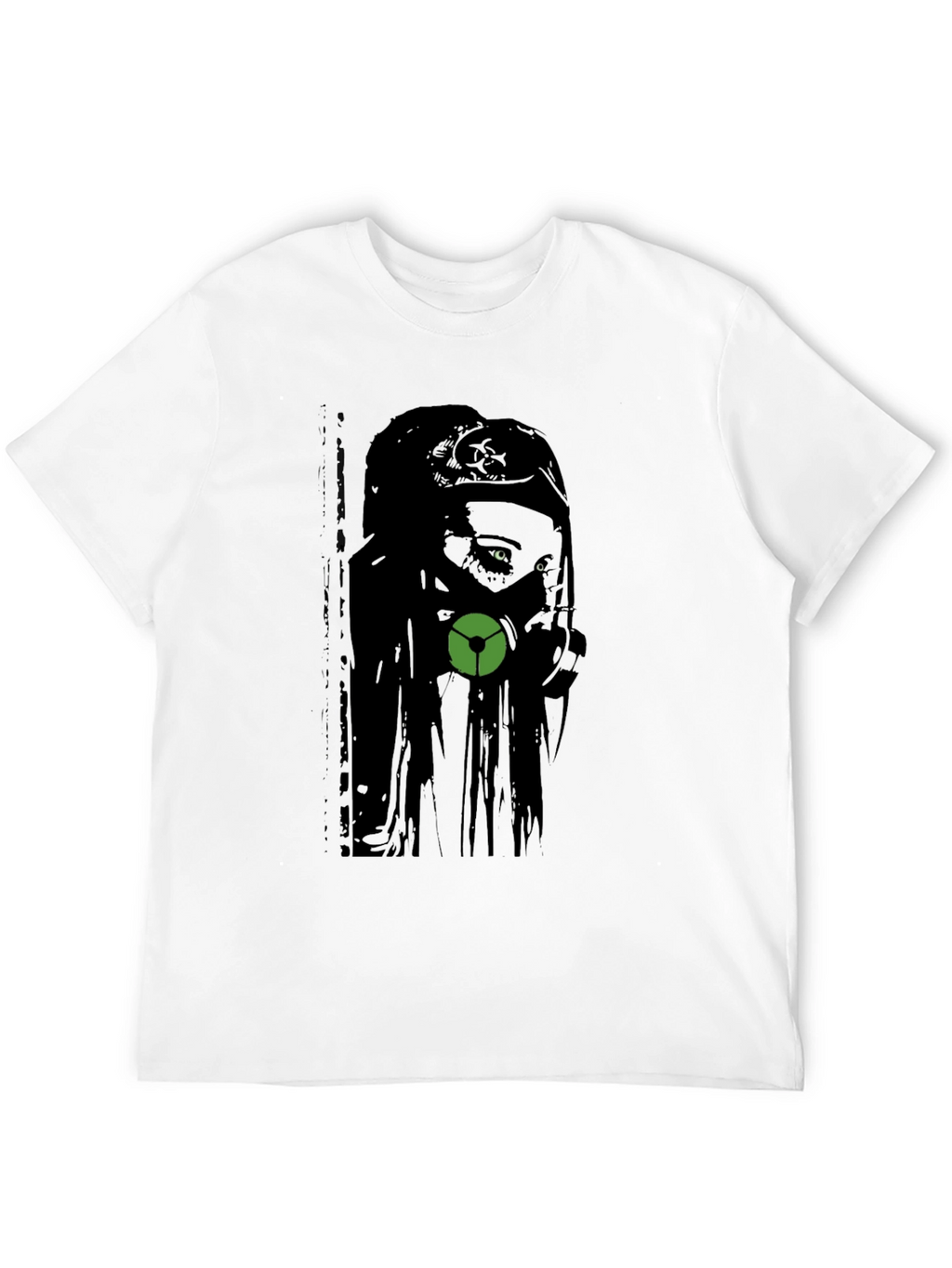 Gas Mask Girl Graphic Tee - Black Cotton T-Shirt