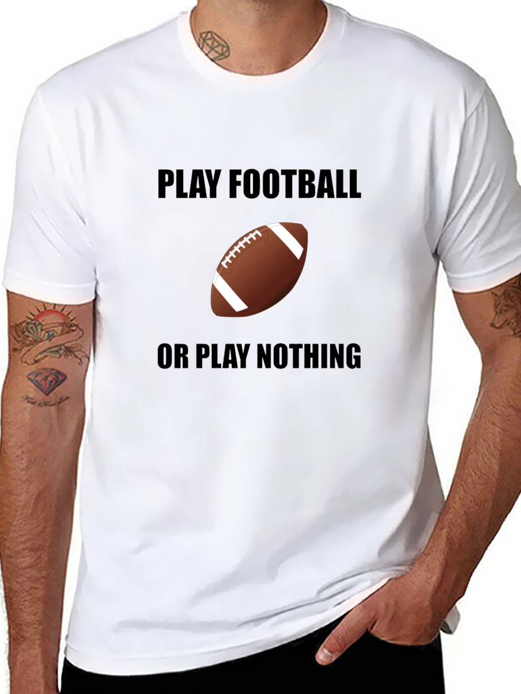 Play Football Tee -  Black Graphic T-Shirt