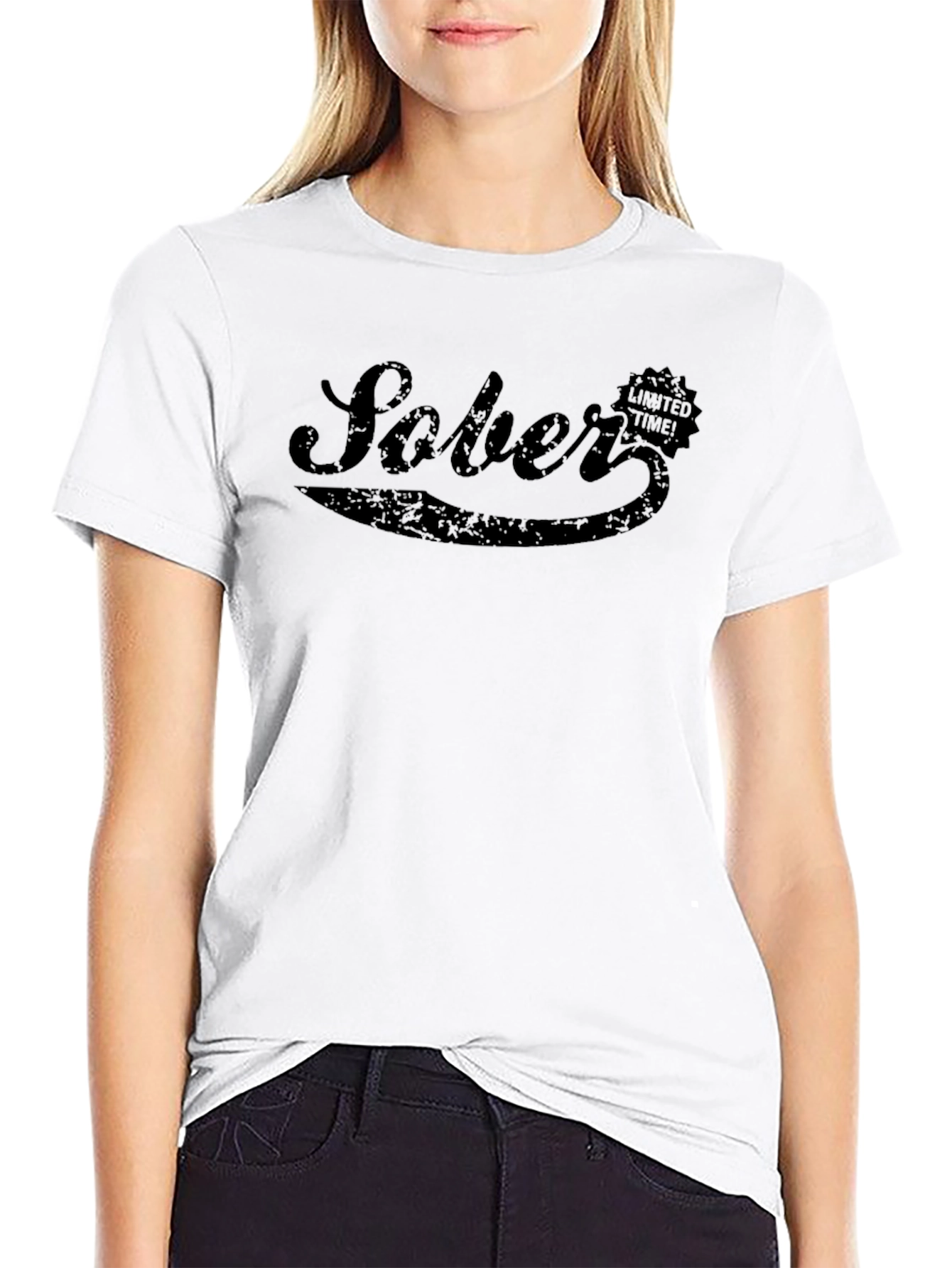 Sober Limited Time Black Graphic Tee