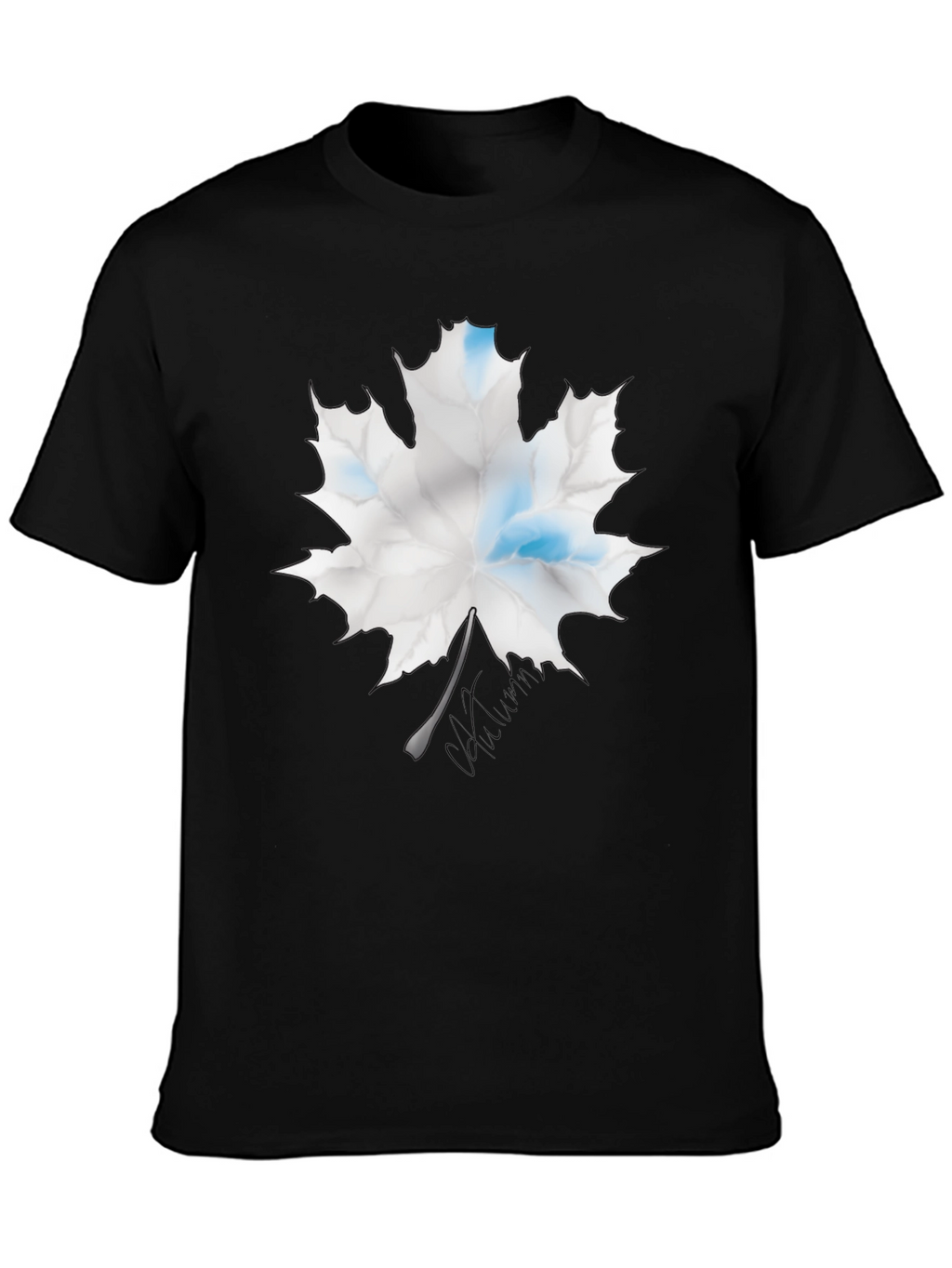 Maple Leaf Graphic Print Black T-Shirt