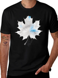 Maple Leaf Graphic Print Black T-Shirt