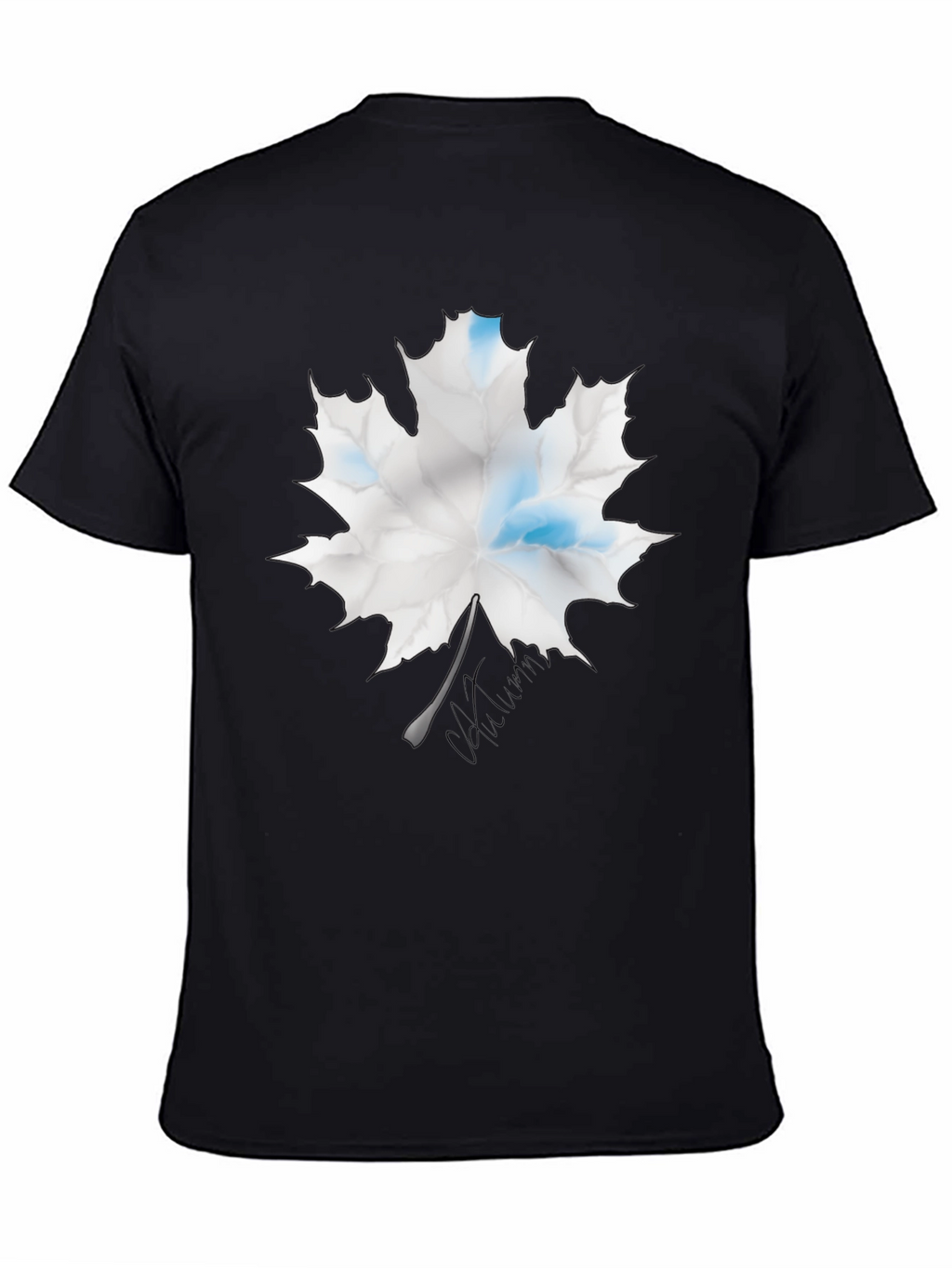 Maple Leaf Graphic Print Black T-Shirt