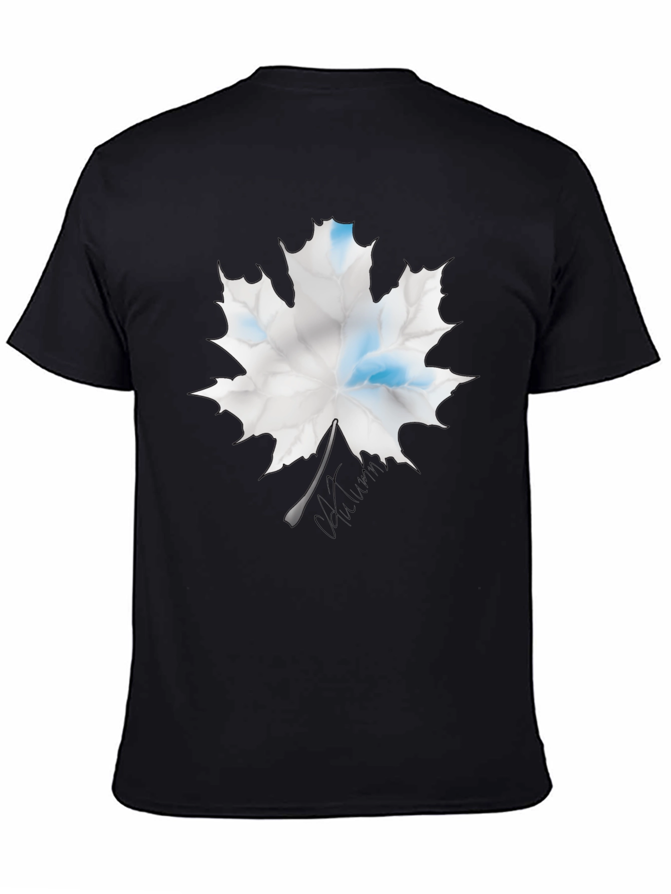 Maple Leaf Graphic Print Black T-Shirt