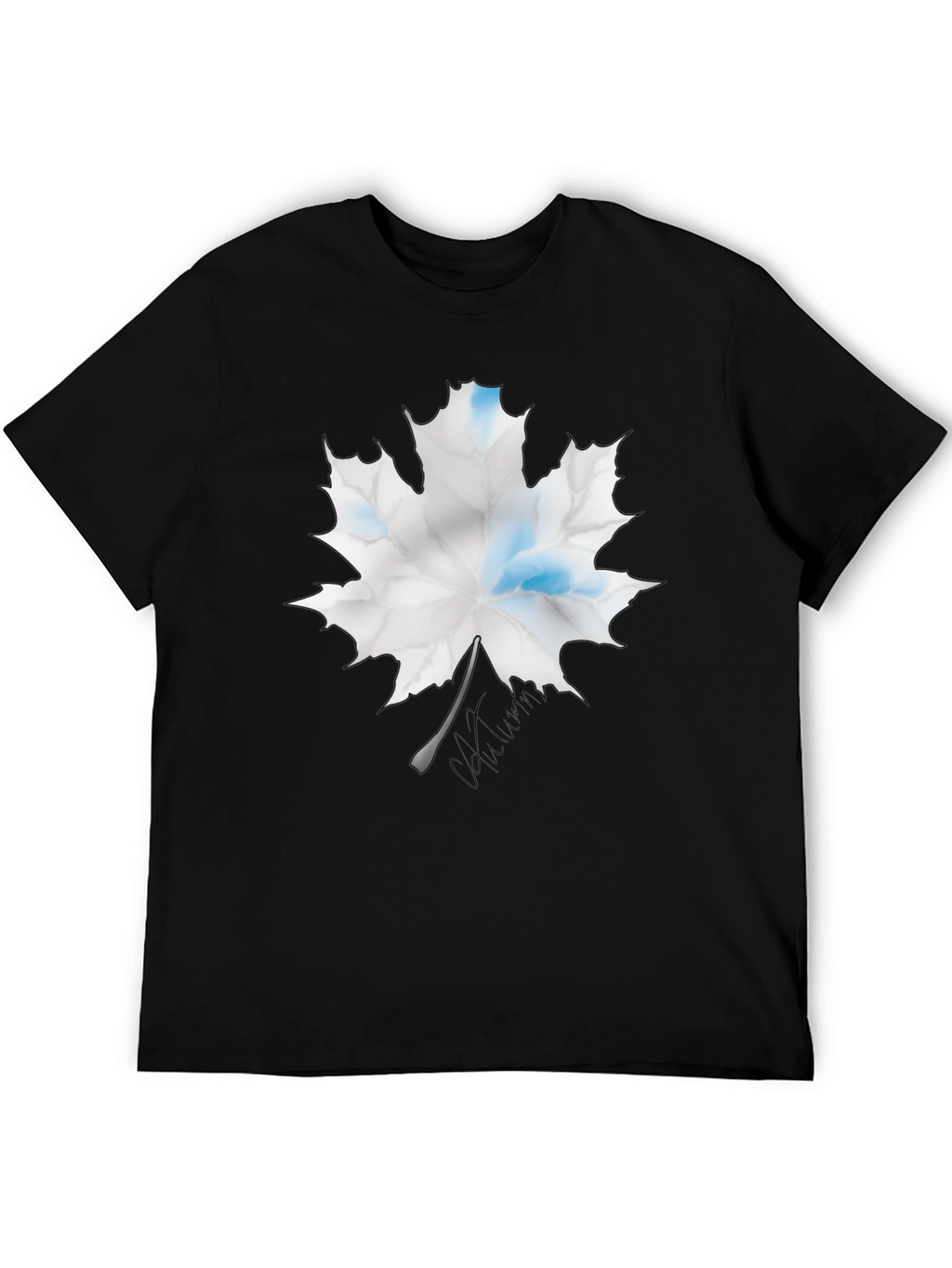 Maple Leaf Graphic Print Black T-Shirt