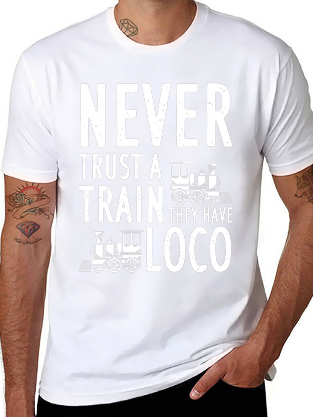 Never Trust a Train Black T-Shirt