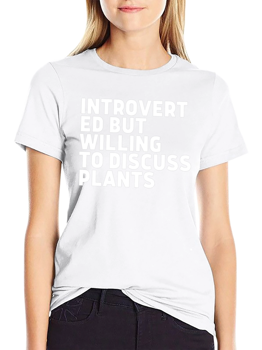 Introvert Plants Graphic Tee - Soft Black Cotton T-Shirt