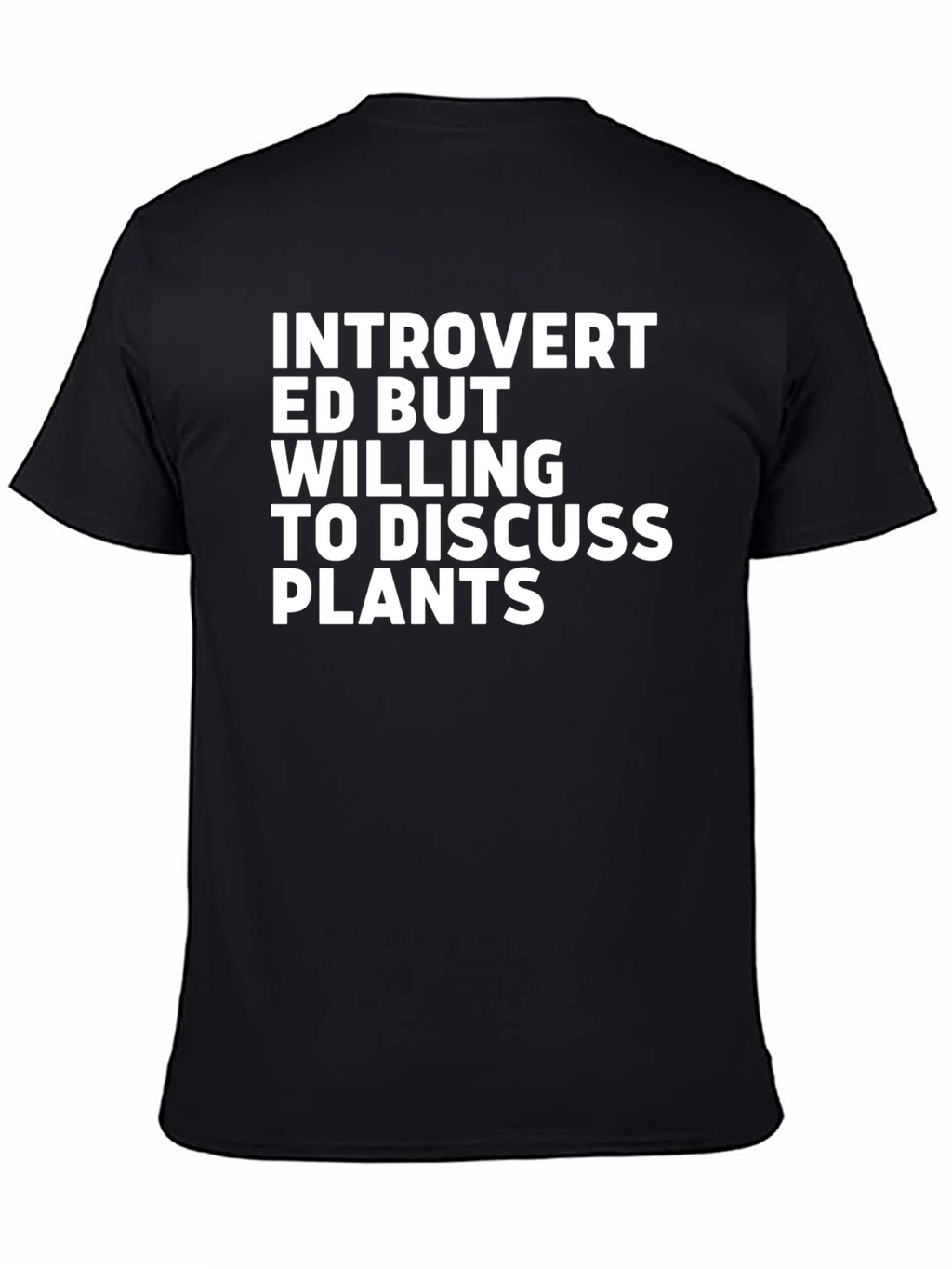 Introvert Plants Graphic Tee - Soft Black Cotton T-Shirt