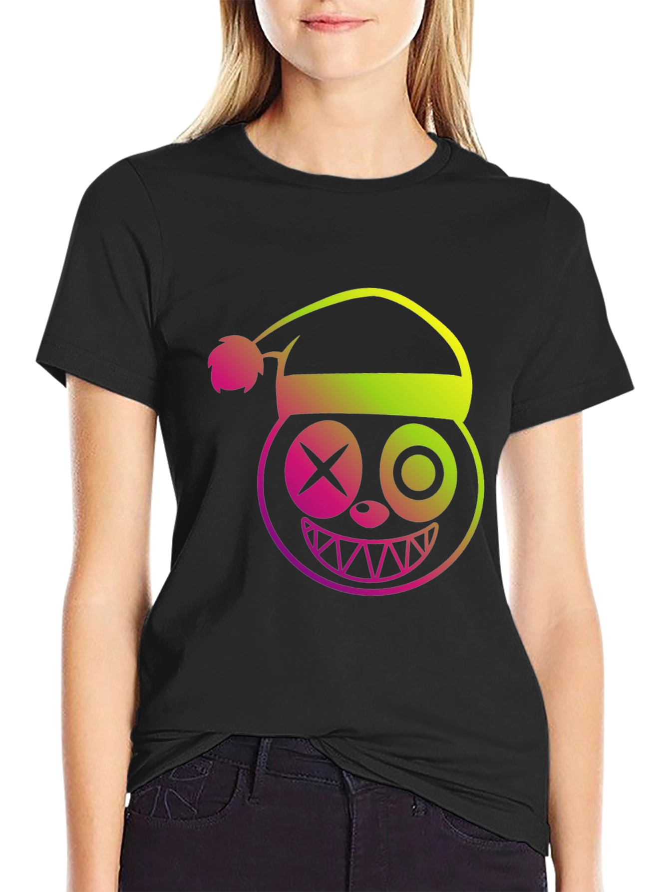 Crazy Christmas Santa Hat Graphic T-Shirt