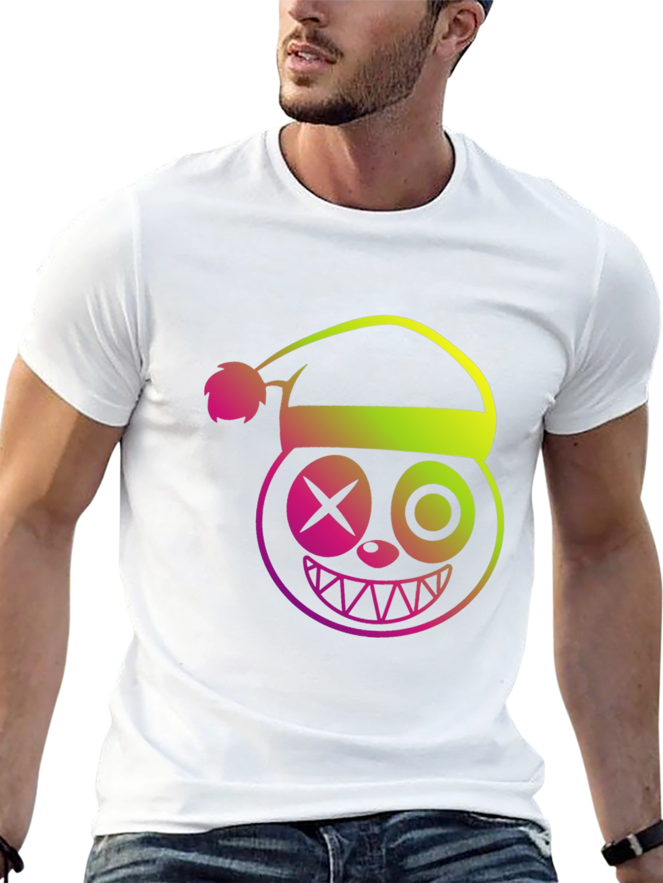 Crazy Christmas Santa Hat Graphic T-Shirt