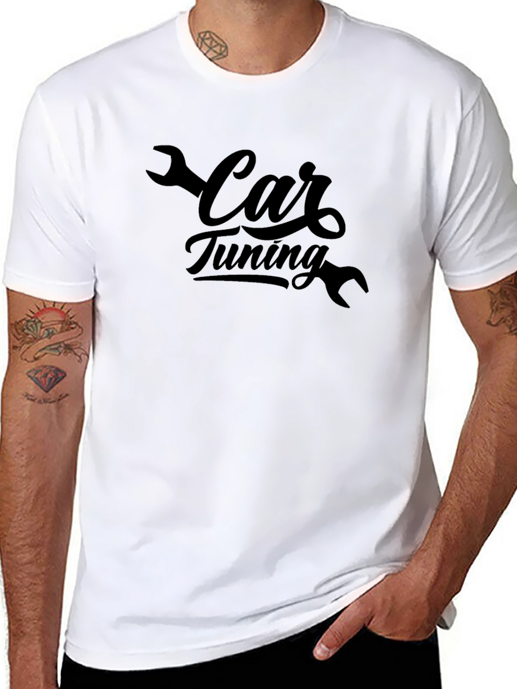 Car Tuning Black T-Shirt - Mechanic Style