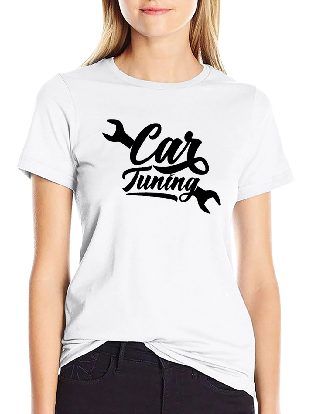Car Tuning Black T-Shirt - Mechanic Style