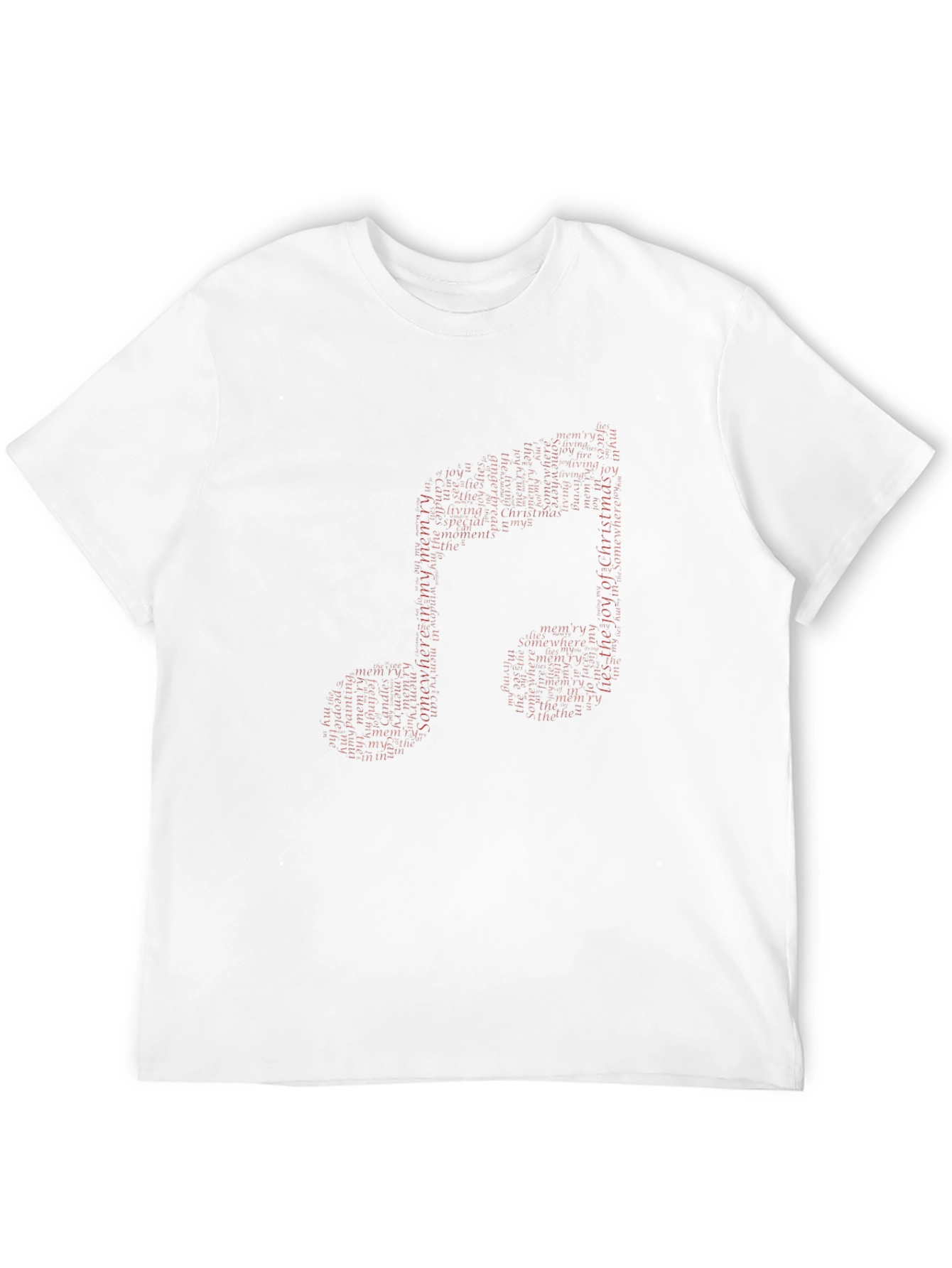 Musical Note Word Art Mens Black T-Shirt