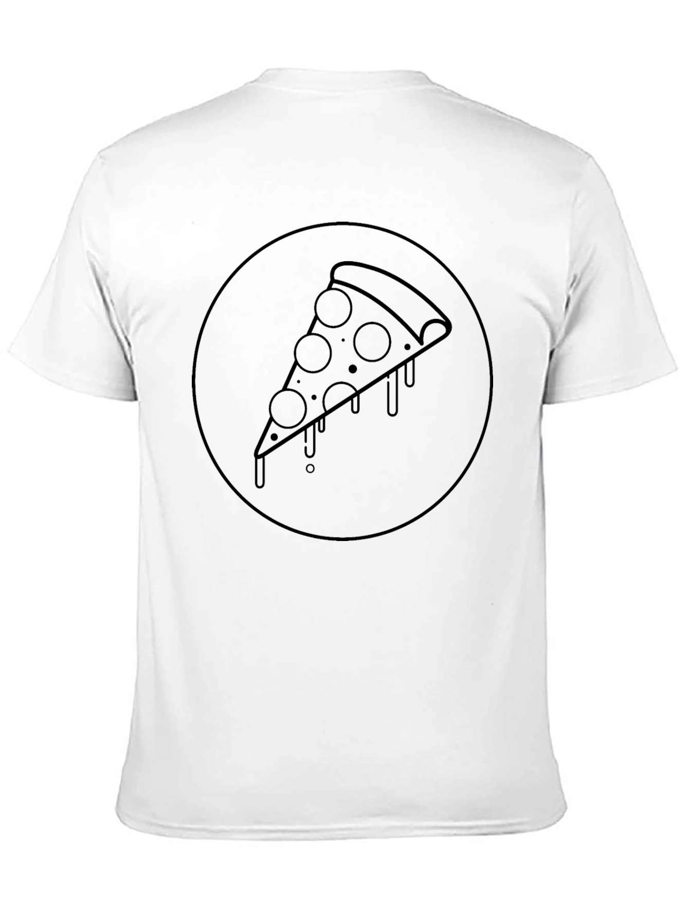 Pizza Slice Graphic Tee - Casual Black T-Shirt