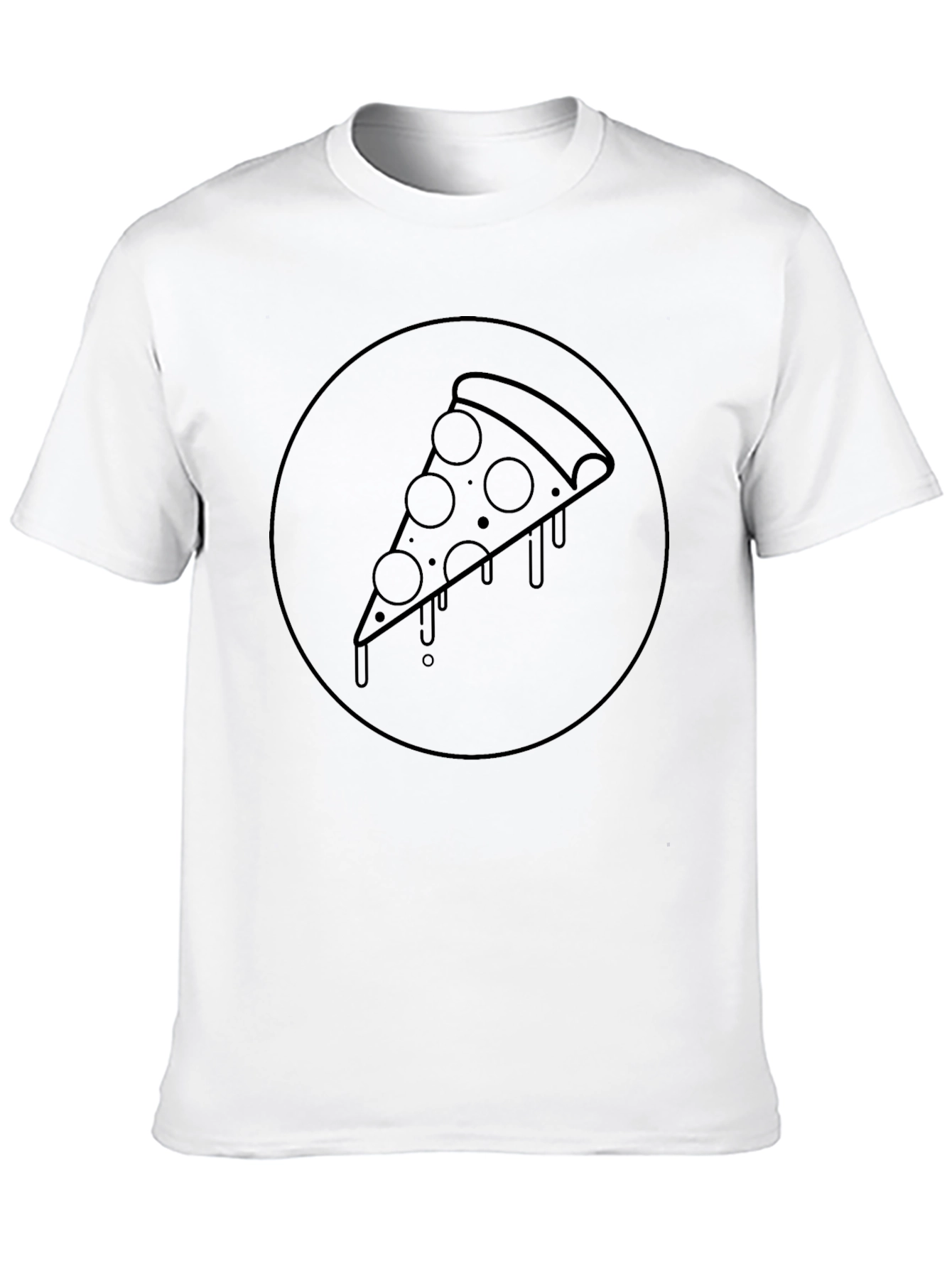 Pizza Slice Graphic Tee - Casual Black T-Shirt