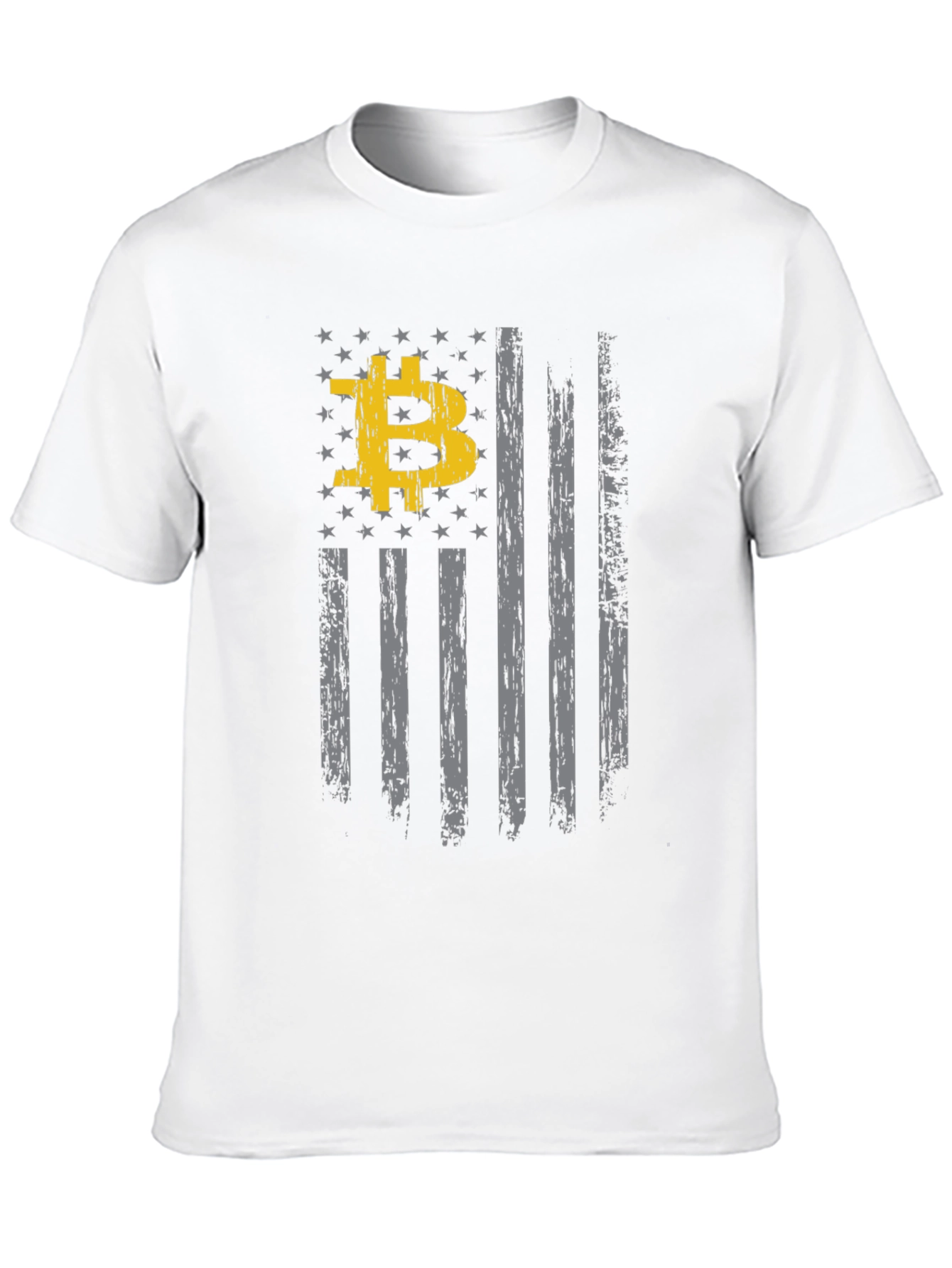 Bitcoin USA Flag Graphic Black T-Shirt