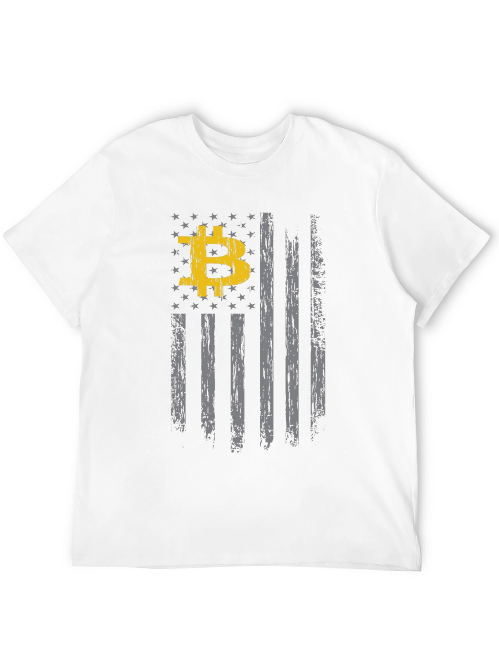 Bitcoin USA Flag Graphic Black T-Shirt