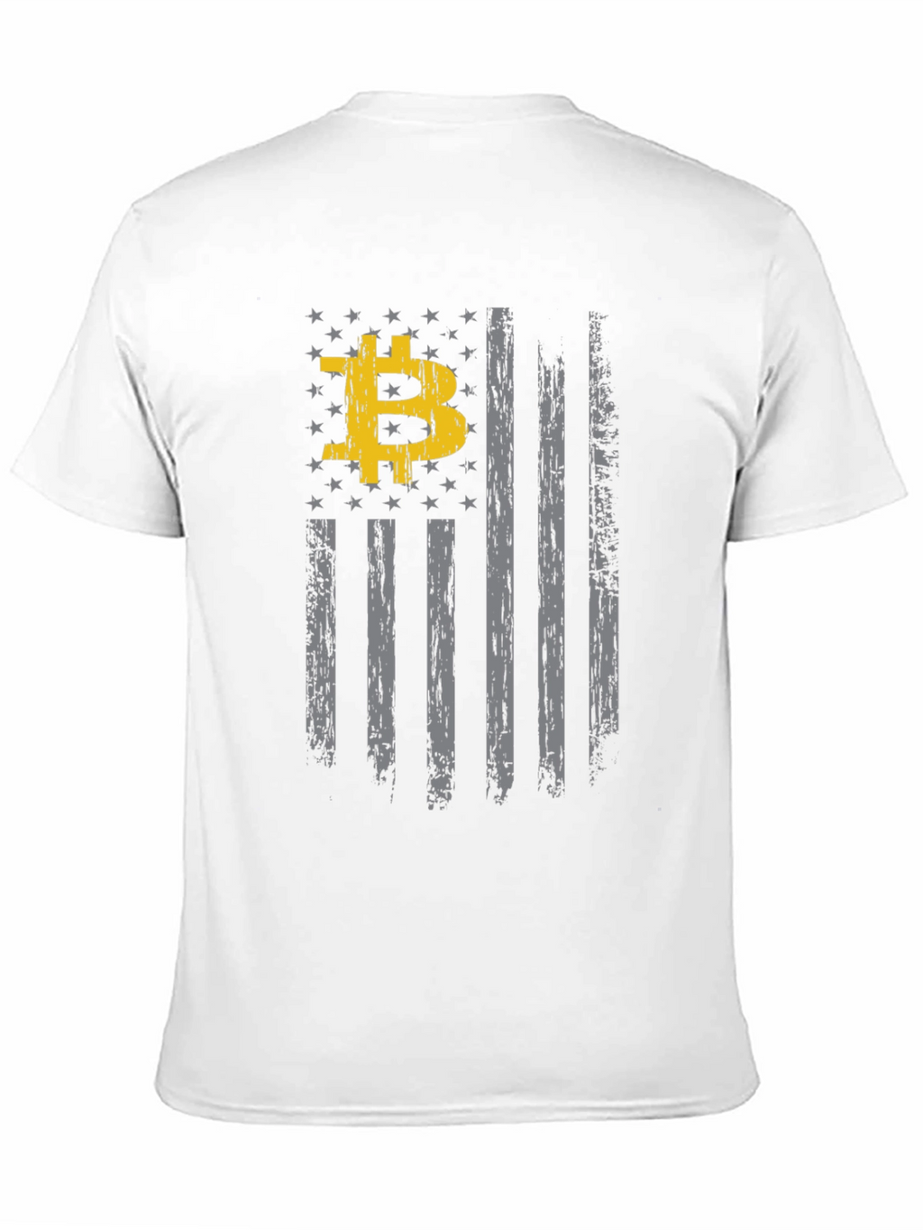 Bitcoin USA Flag Graphic Black T-Shirt