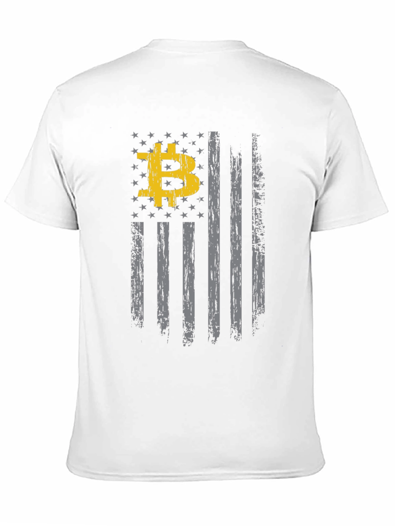 Bitcoin USA Flag Graphic Black T-Shirt