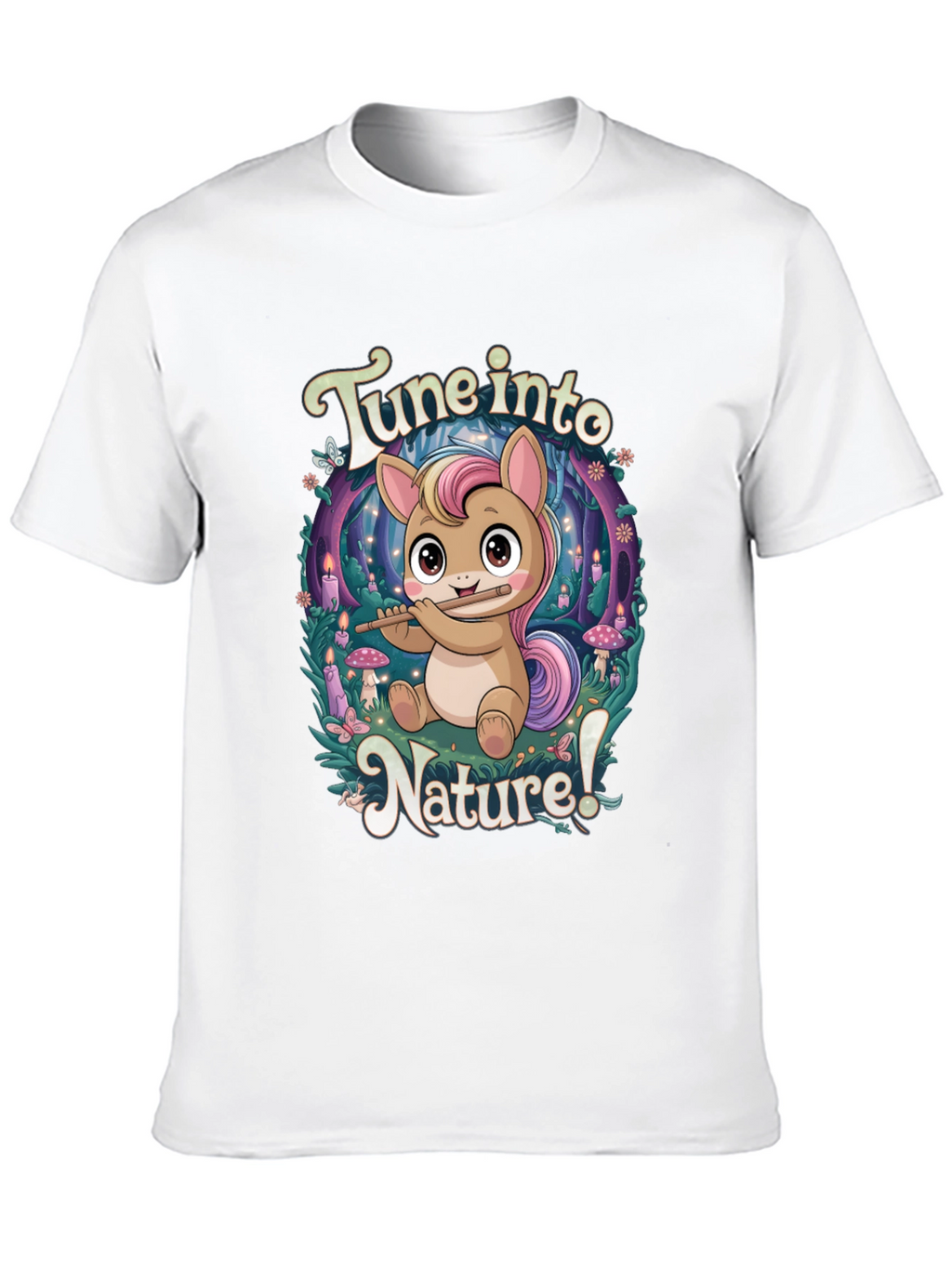 Tune Into Nature Black Graphic T-Shirt