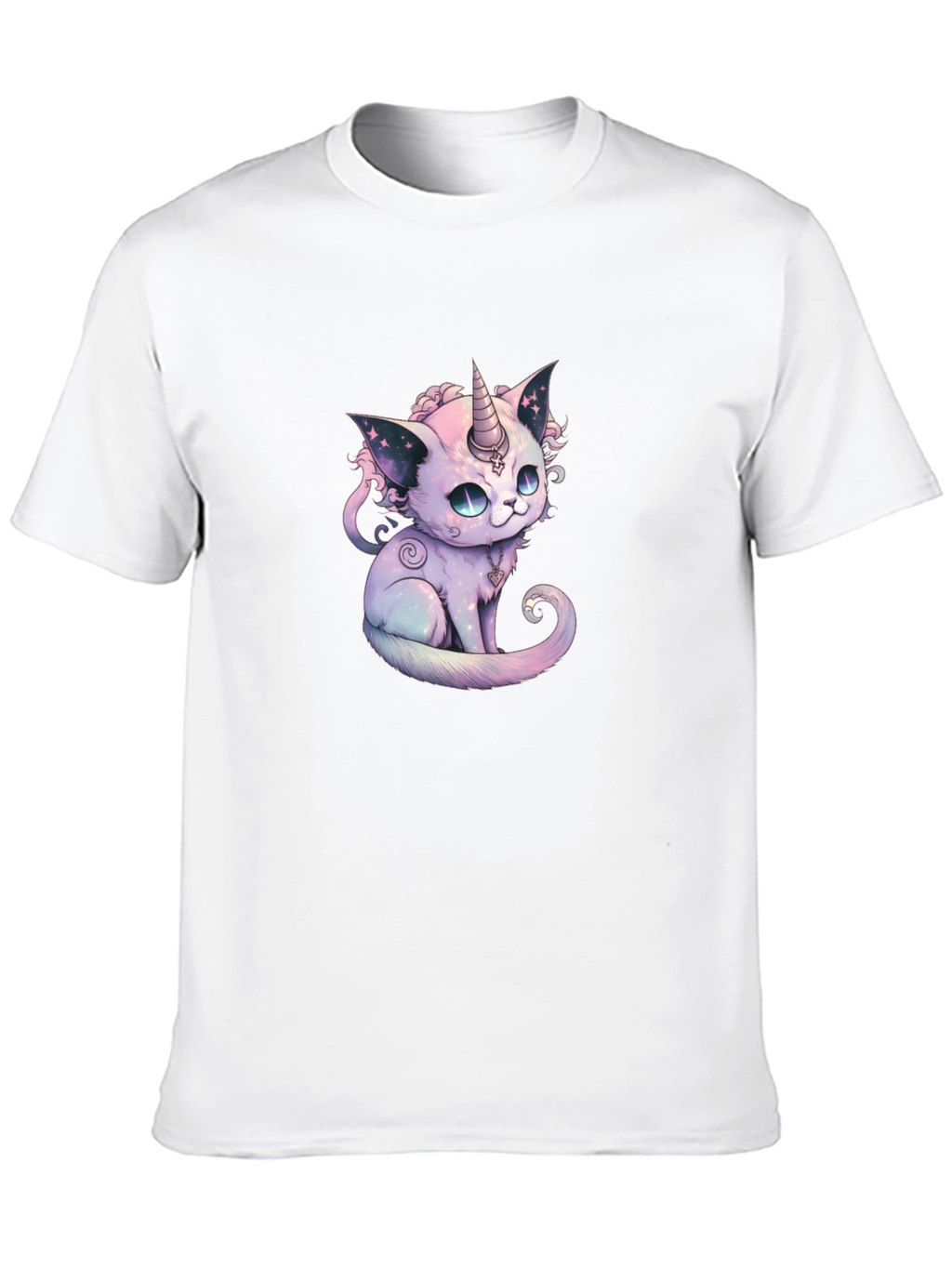 Unicorn Cat Graphic Black T-Shirt