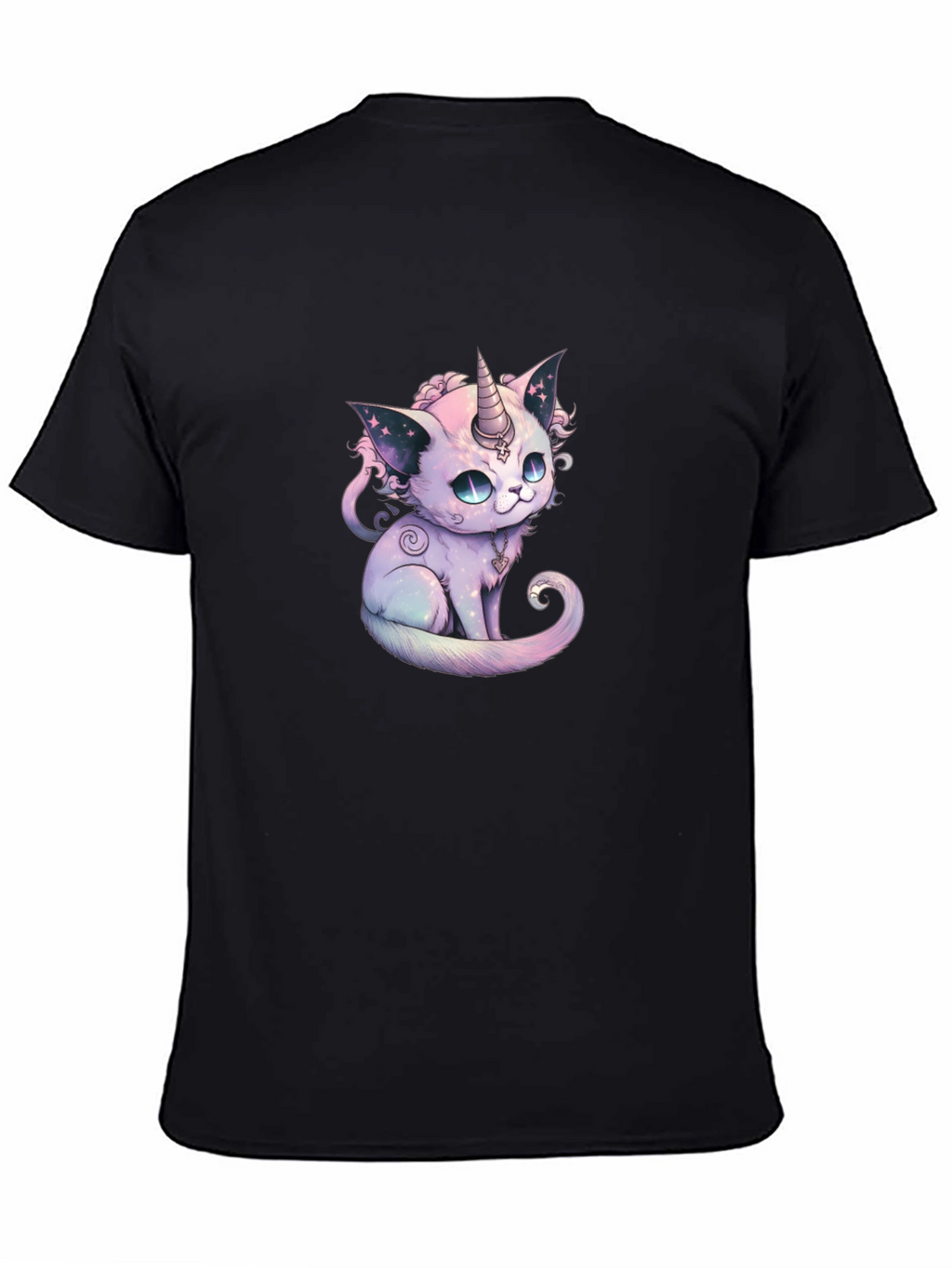 Unicorn Cat Graphic Black T-Shirt