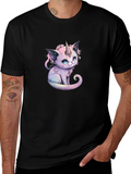 Unicorn Cat Graphic Black T-Shirt
