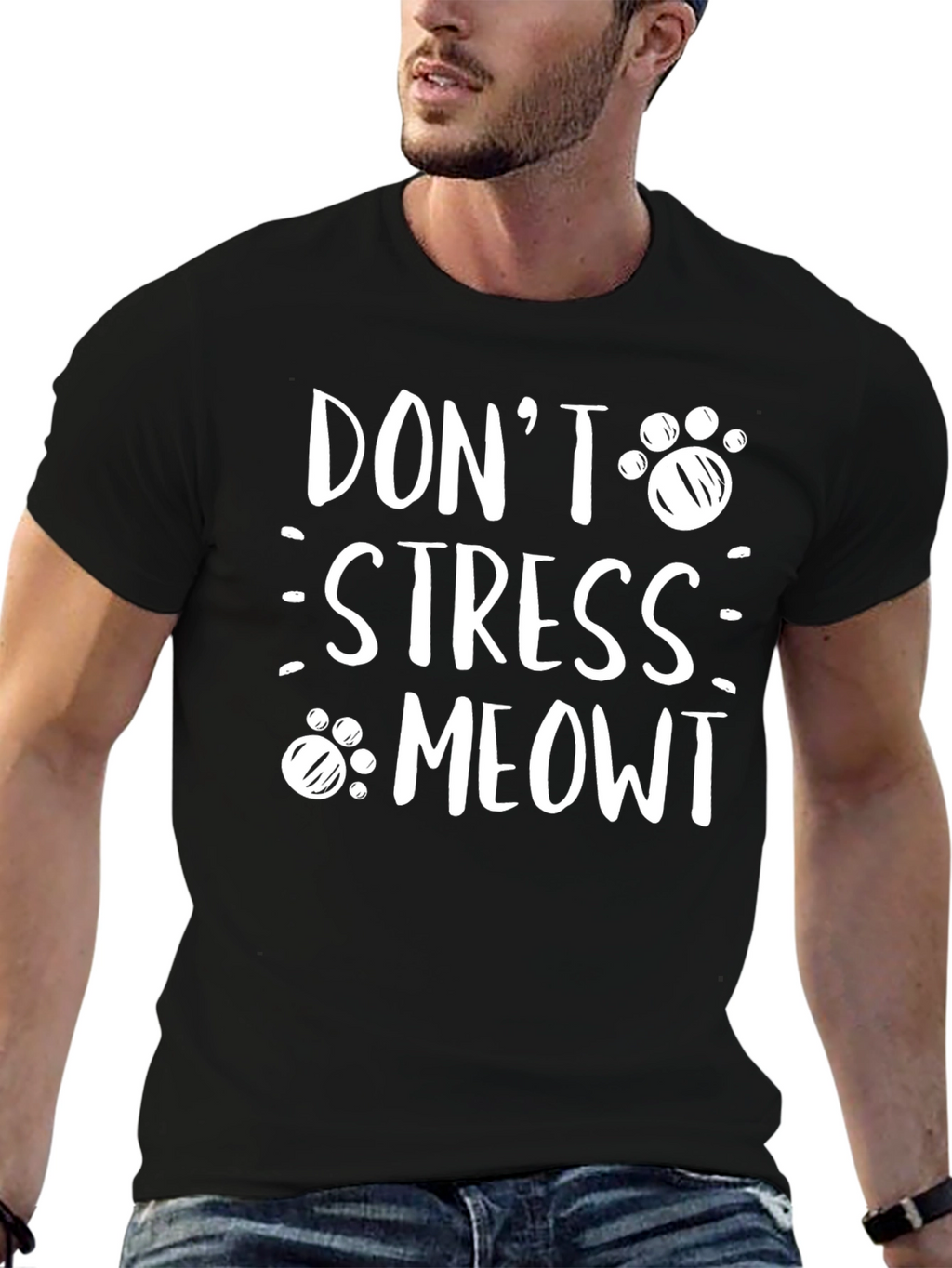 Dont Stress Meowt Black T-Shirt