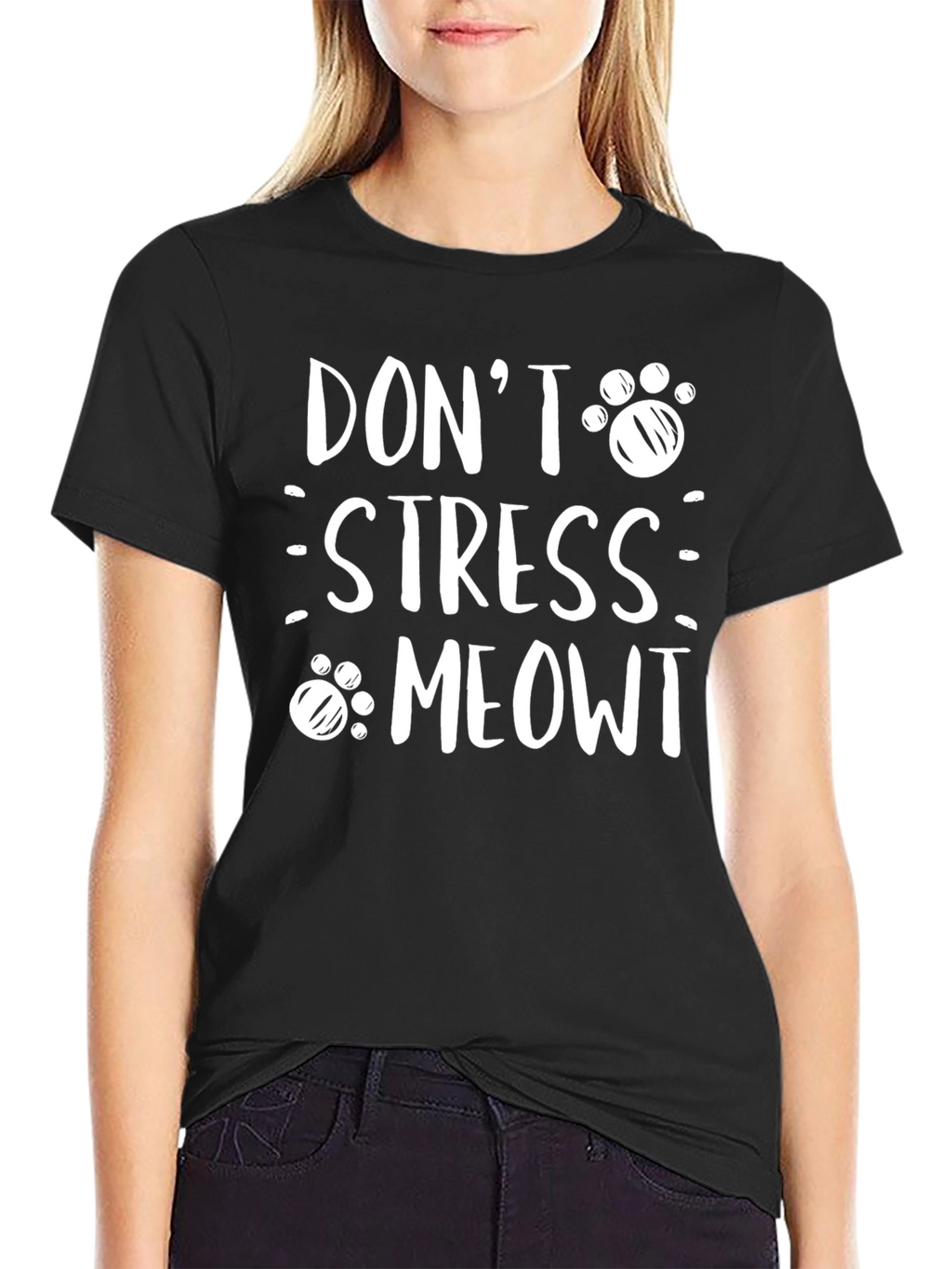 Dont Stress Meowt Black T-Shirt