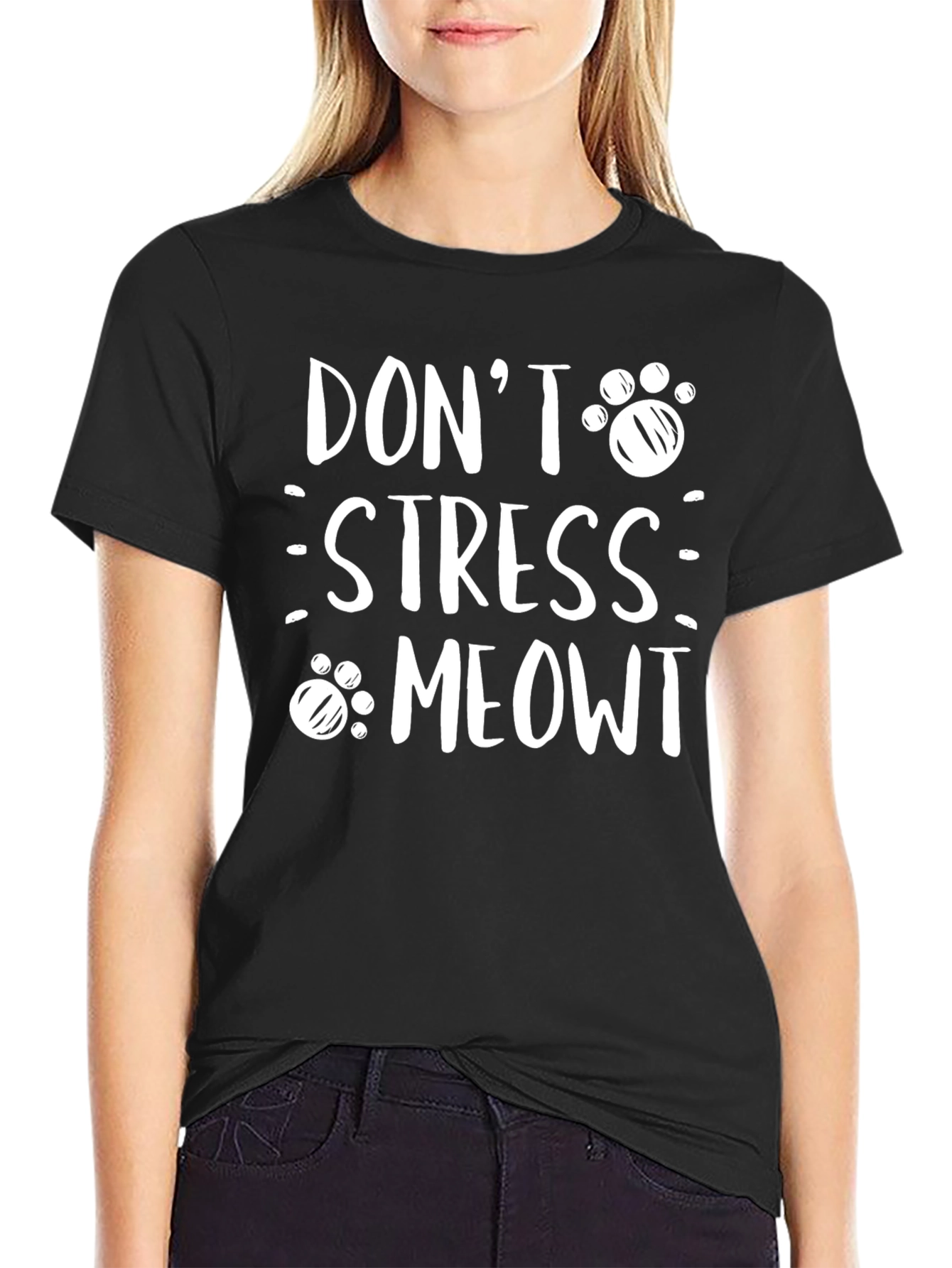 Dont Stress Meowt Black T-Shirt