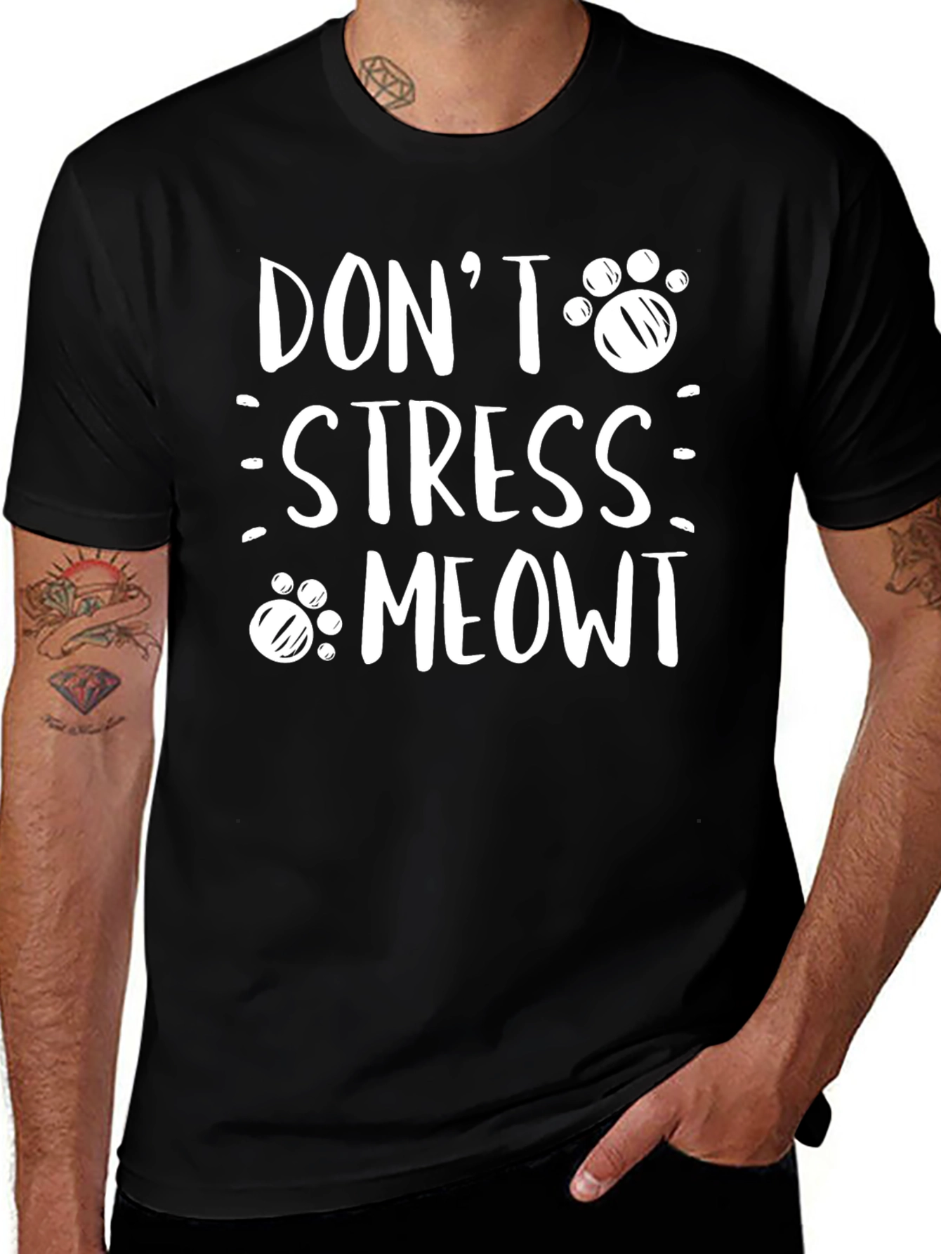Dont Stress Meowt Black T-Shirt