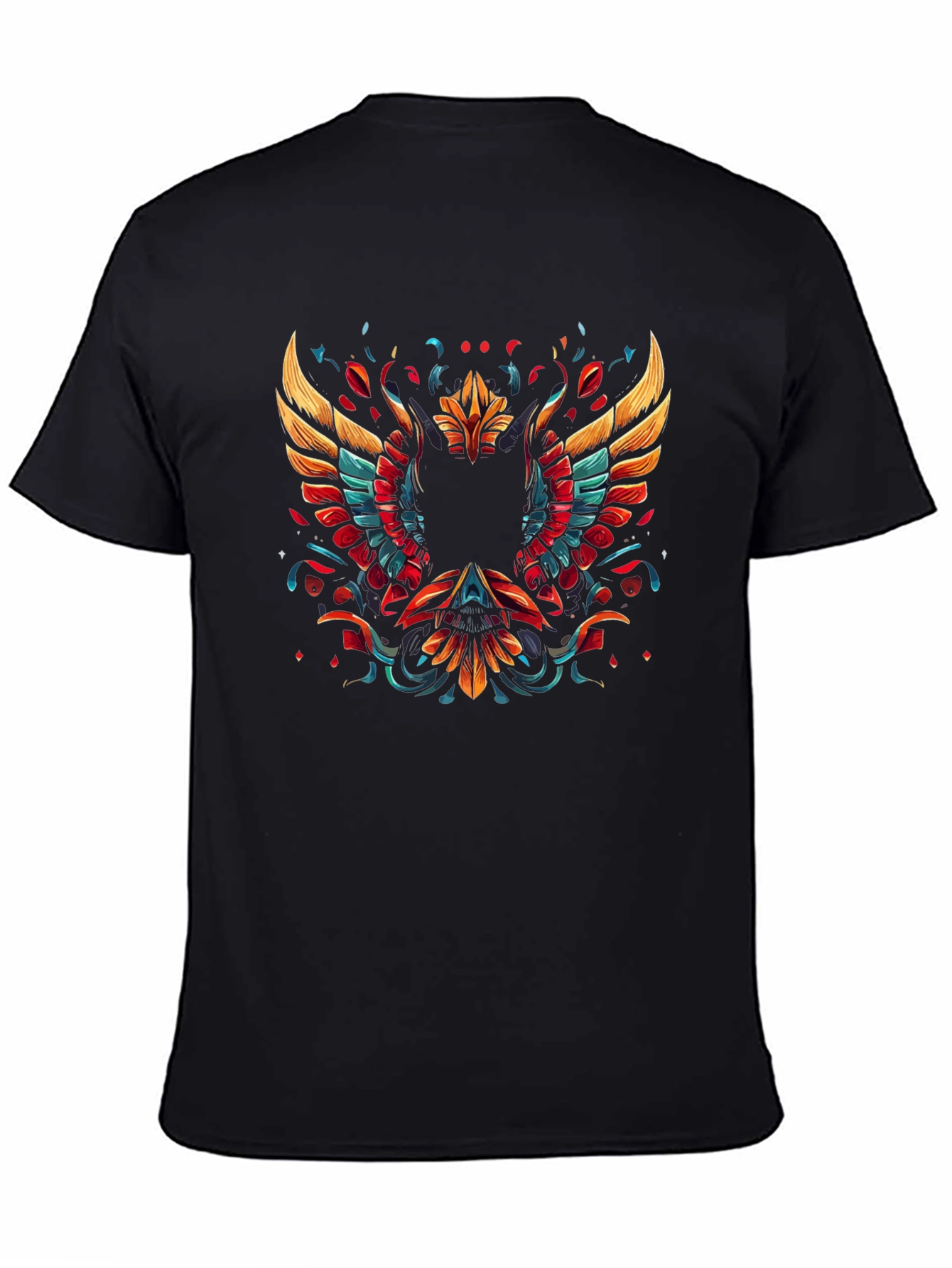 Phoenix Graphic Print Black T-Shirt