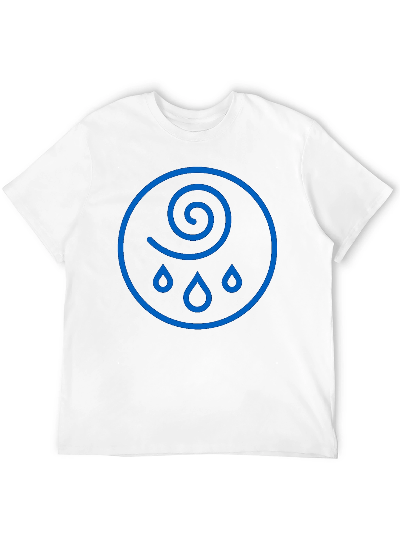 Whimsical Weather Tee - Blue Raindrop Swirl Graphic