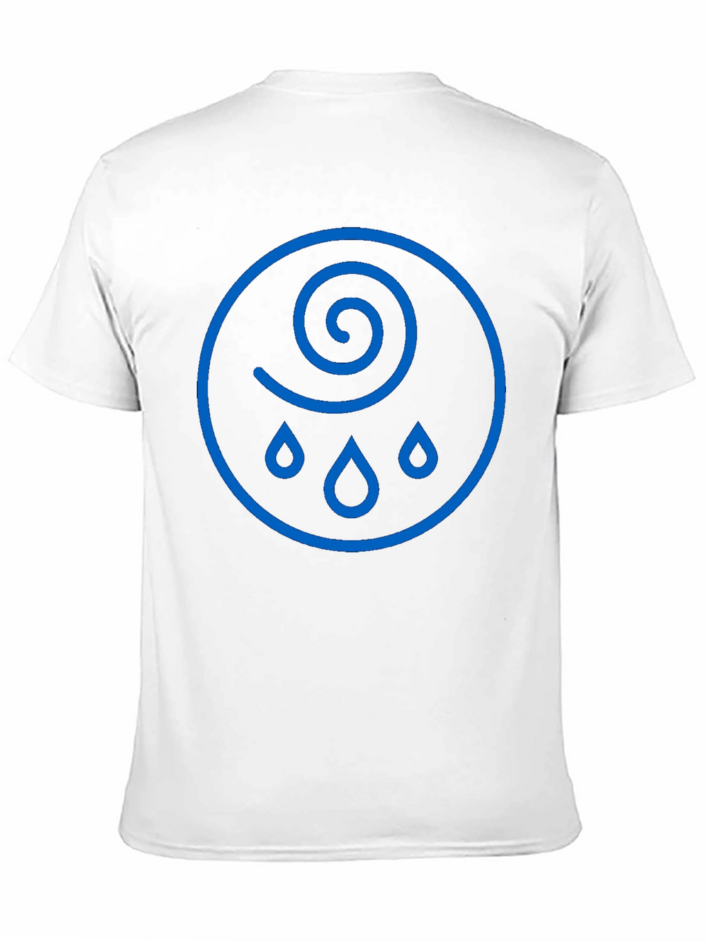 Whimsical Weather Tee - Blue Raindrop Swirl Graphic