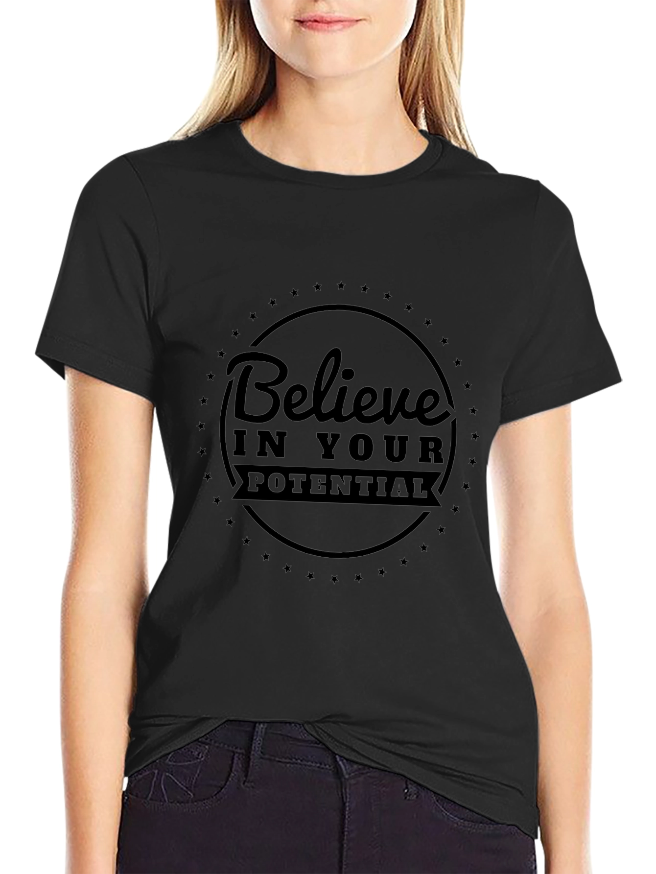 Believe in Your Potential Black T-Shirt