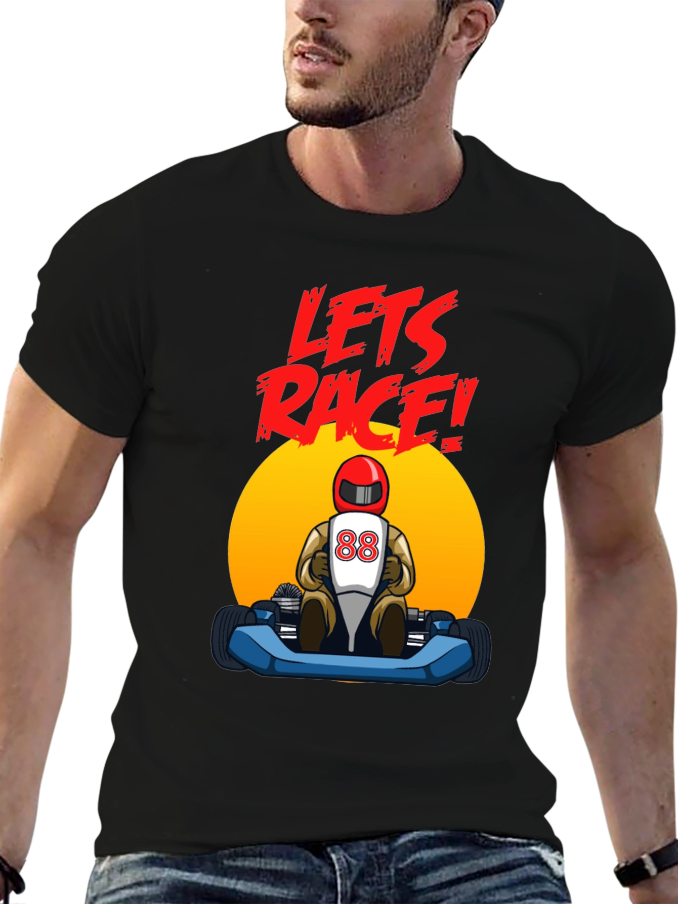 Lets Race! Kart Racing Graphic T-Shirt
