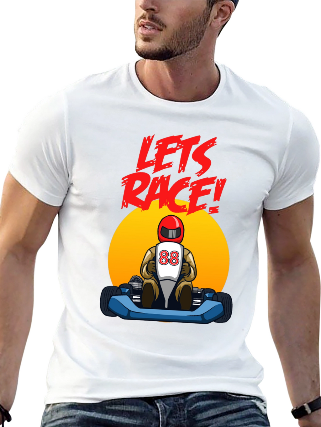 Lets Race! Kart Racing Graphic T-Shirt