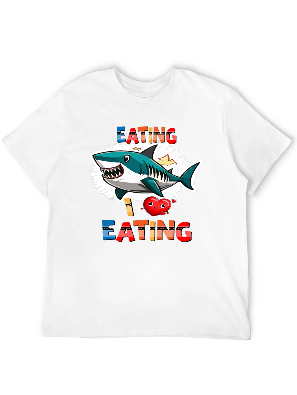 Shark Eating Heart Graphic Tee - Funny T-Shirt