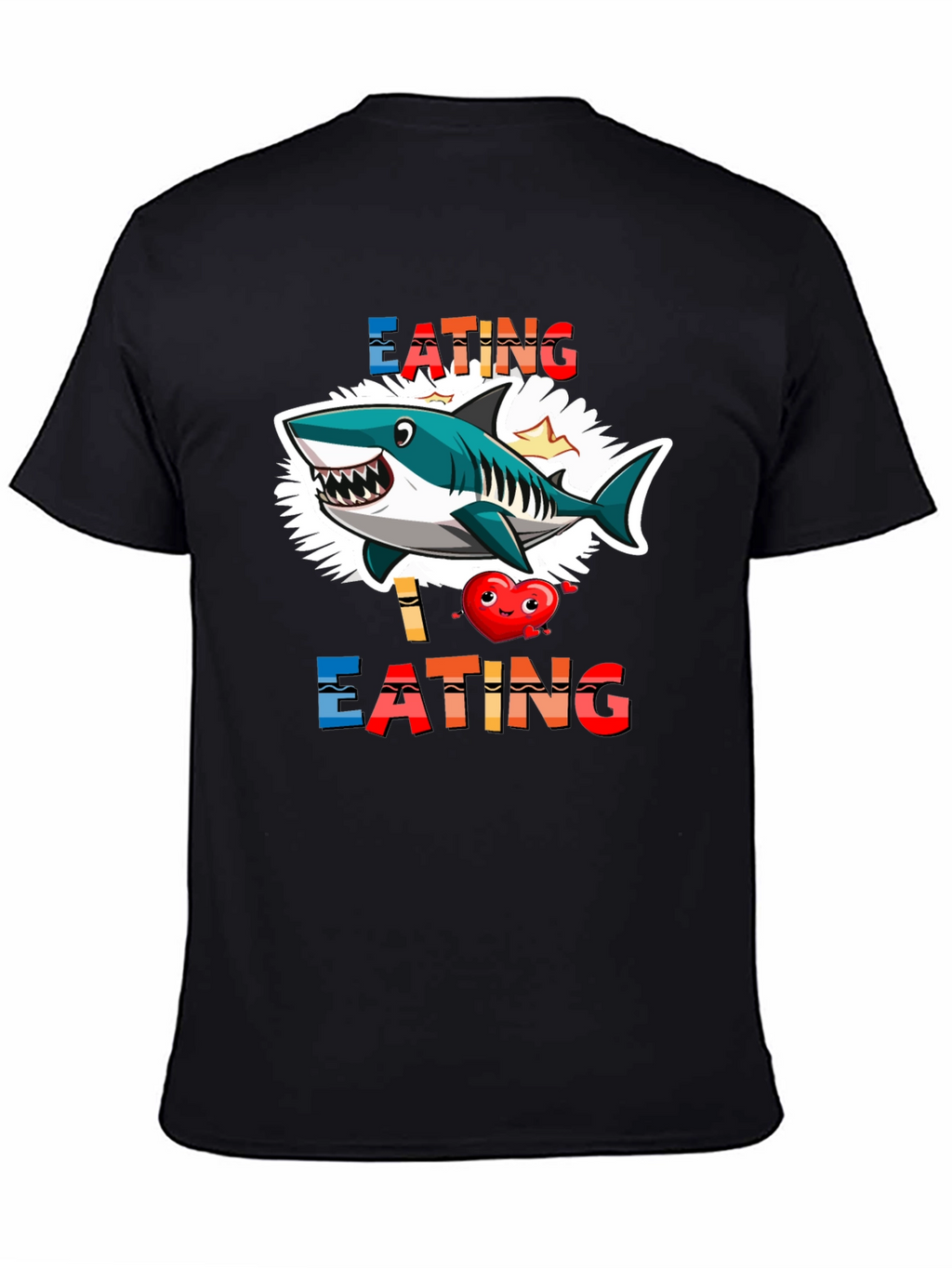 Shark Eating Heart Graphic Tee - Funny T-Shirt