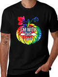 Im With the Yeti Tie-Dye Pumpkin Halloween T-Shirt