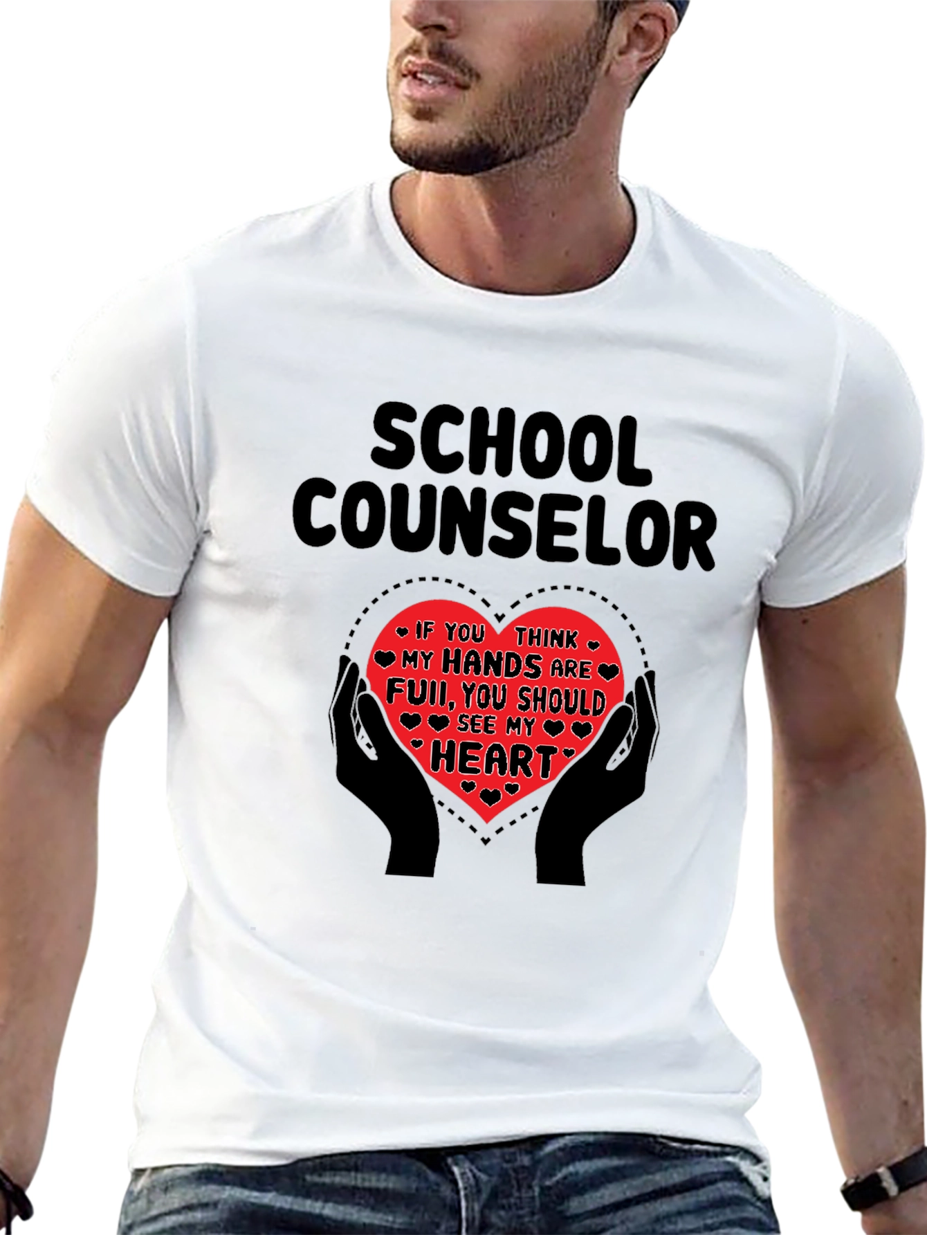 School Counselor Heart Graphic Tee