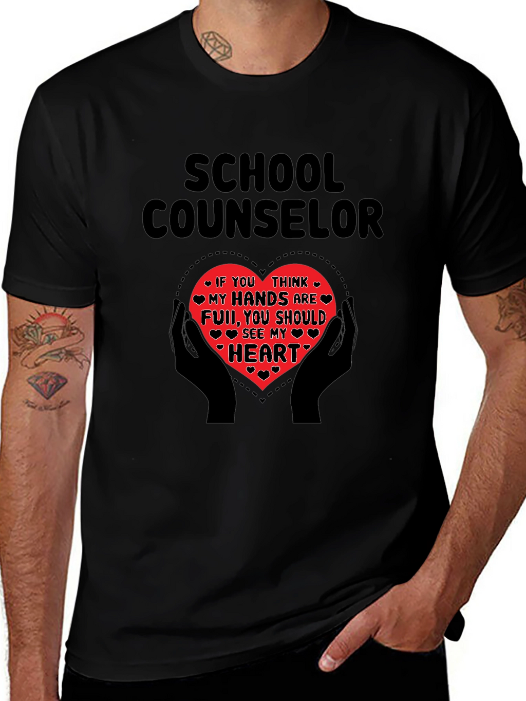 School Counselor Heart Graphic Tee