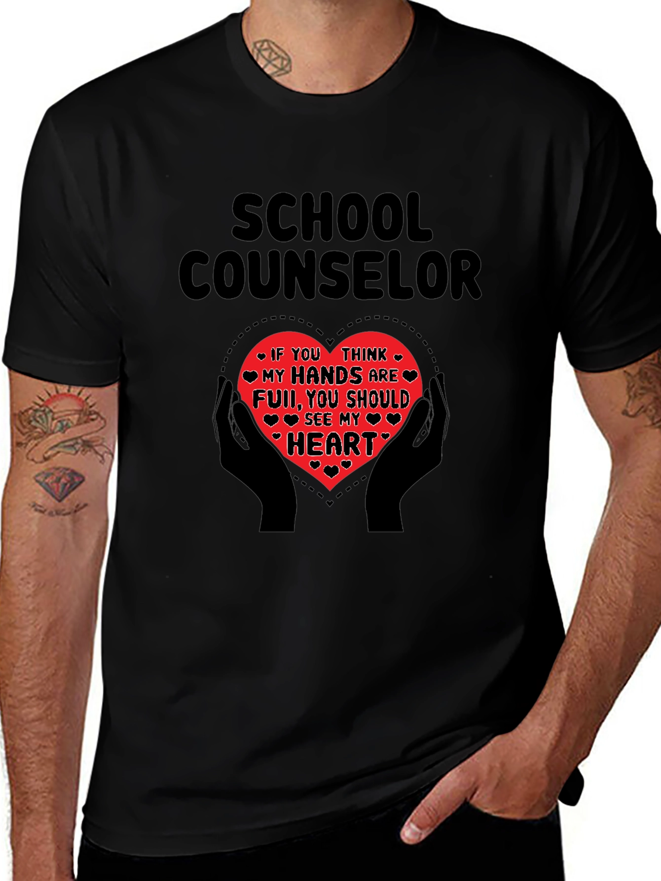 School Counselor Heart Graphic Tee