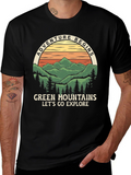 Adventure Begins Green Mountains Graphic Tee